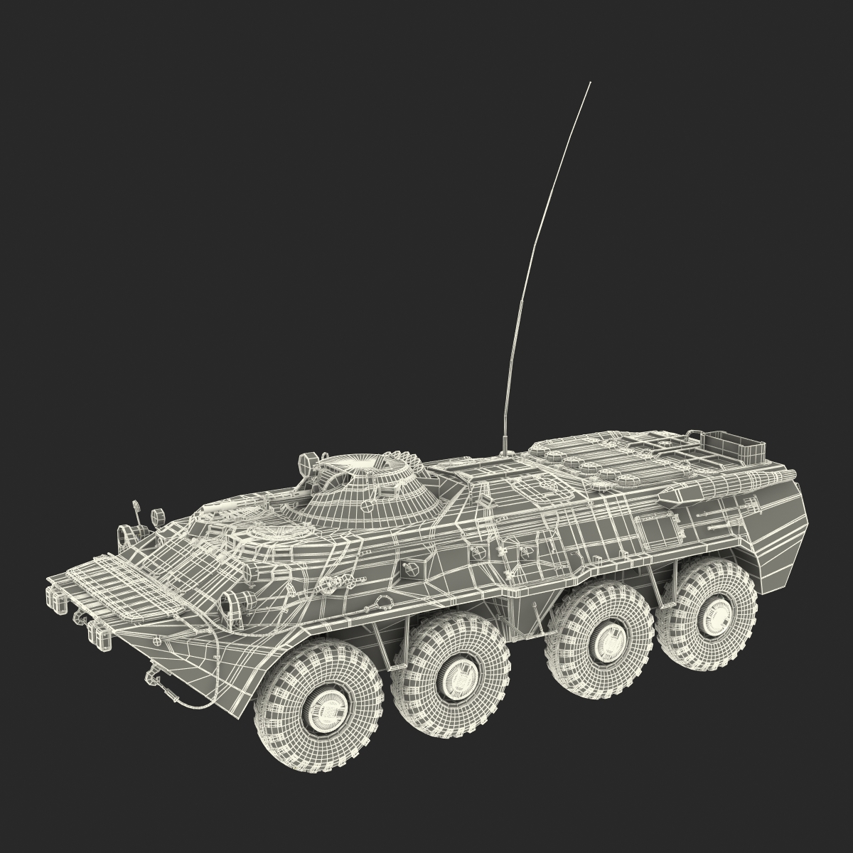 3D Amphibious Armoured Personnel Carrier BTR 80 Rigged