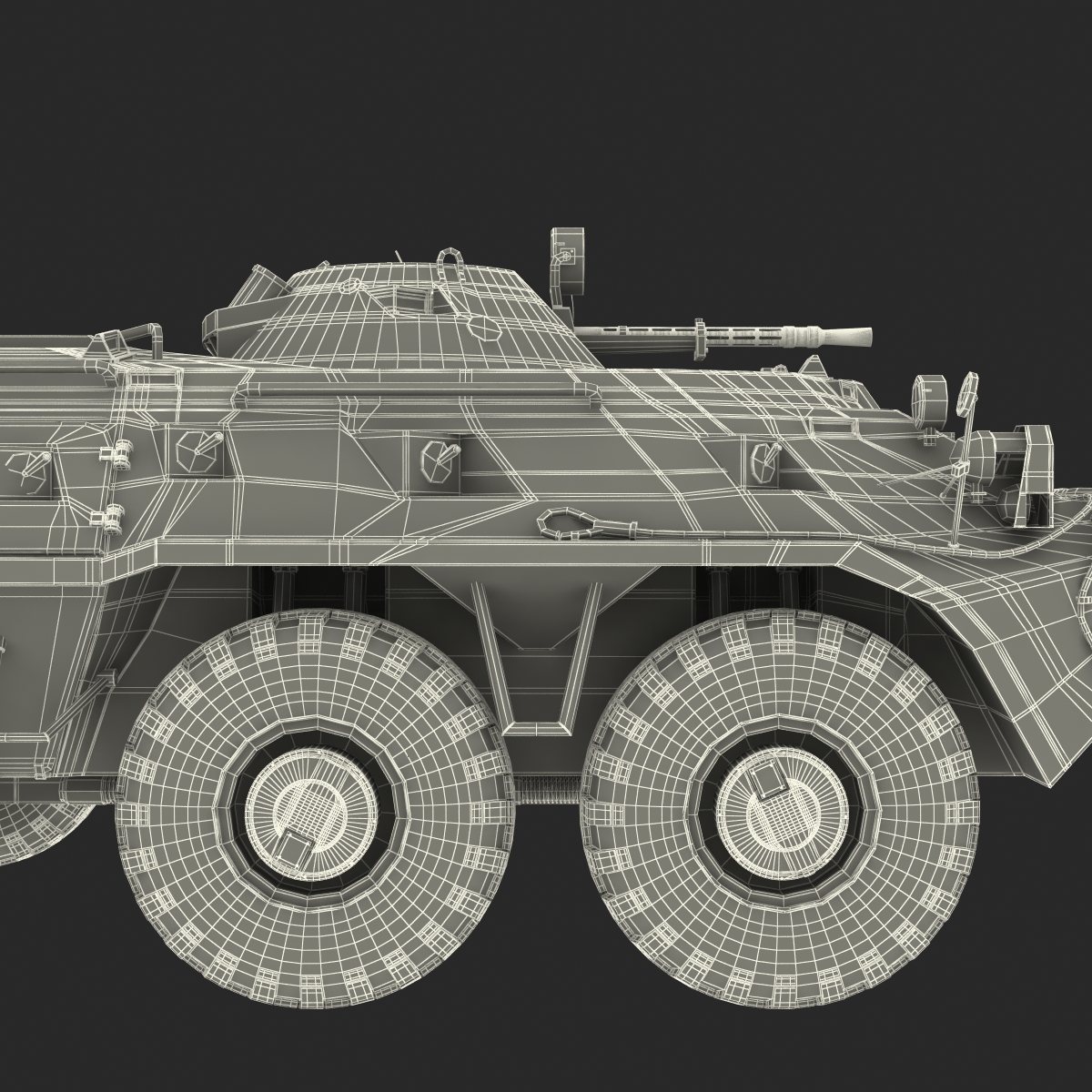 3D Amphibious Armoured Personnel Carrier BTR 80 Rigged