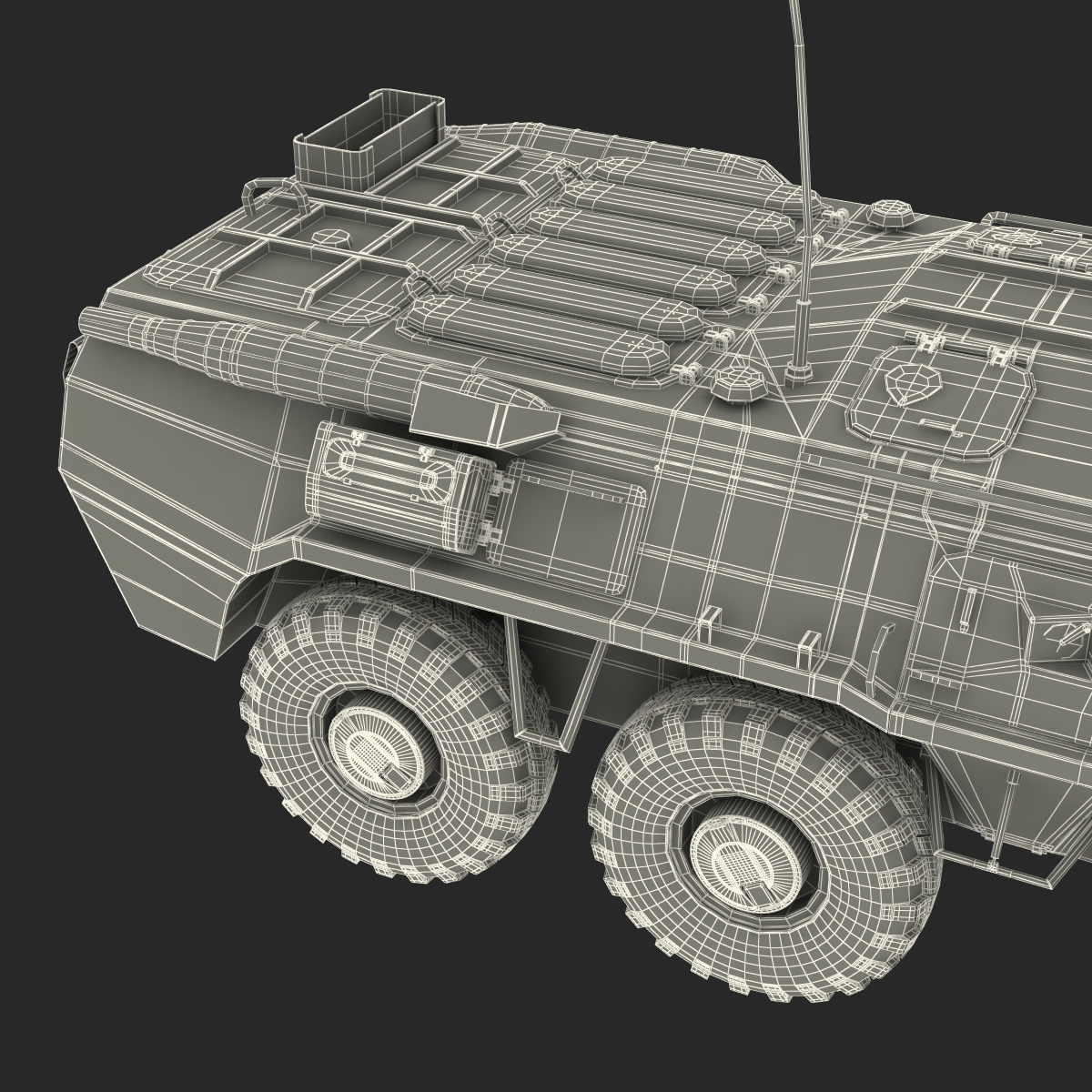 3D Amphibious Armoured Personnel Carrier BTR 80 Rigged