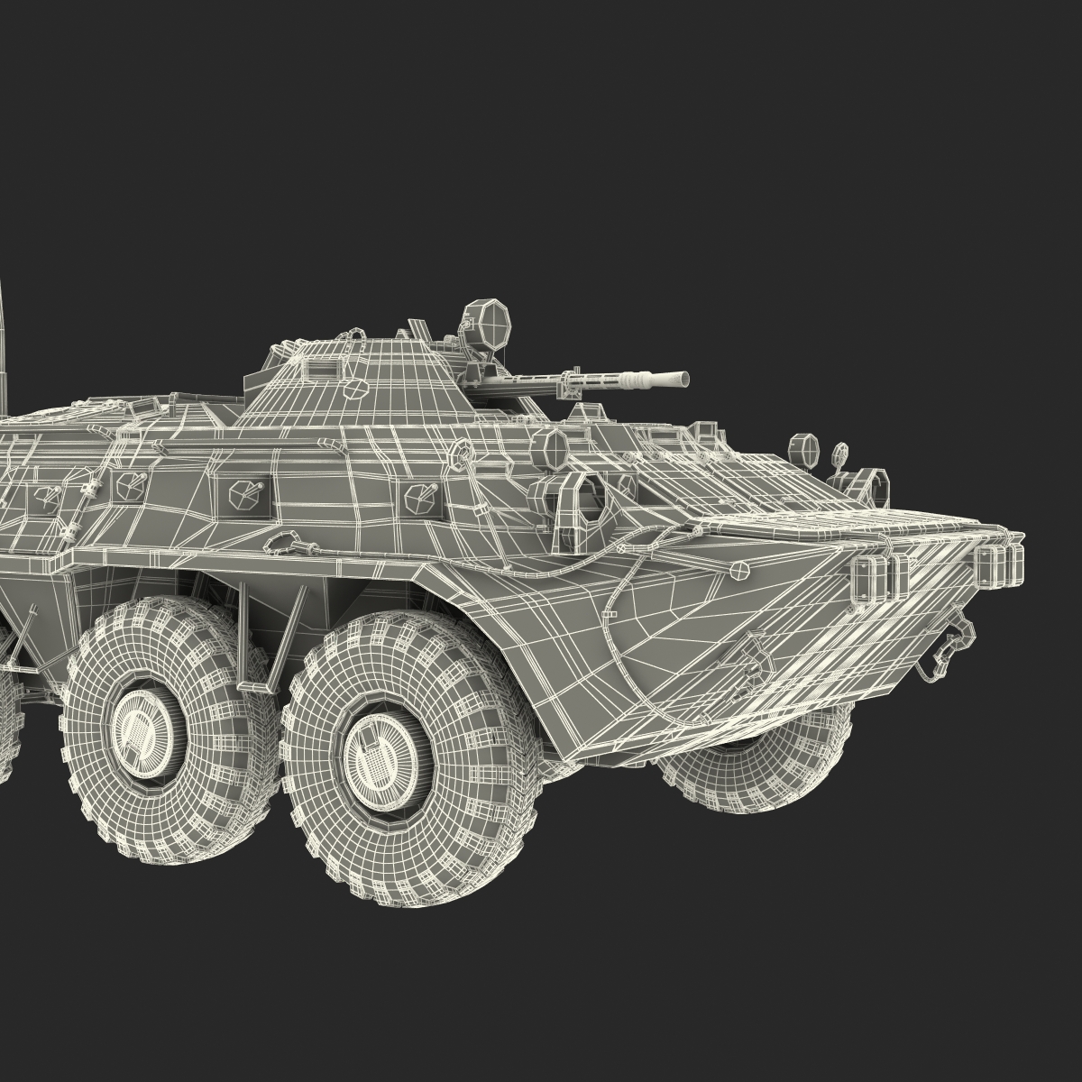 3D Amphibious Armoured Personnel Carrier BTR 80 Rigged