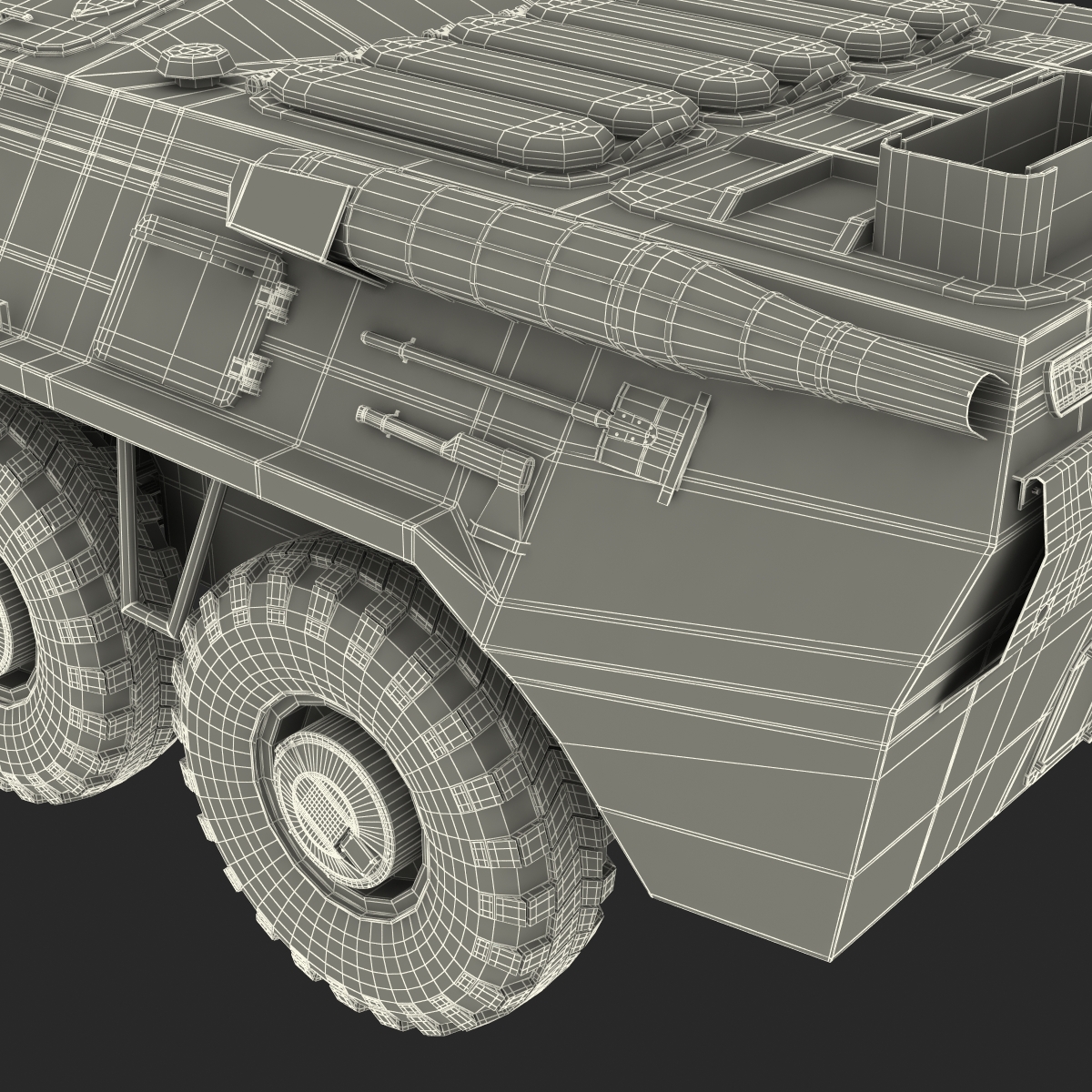 3D Amphibious Armoured Personnel Carrier BTR 80 Rigged