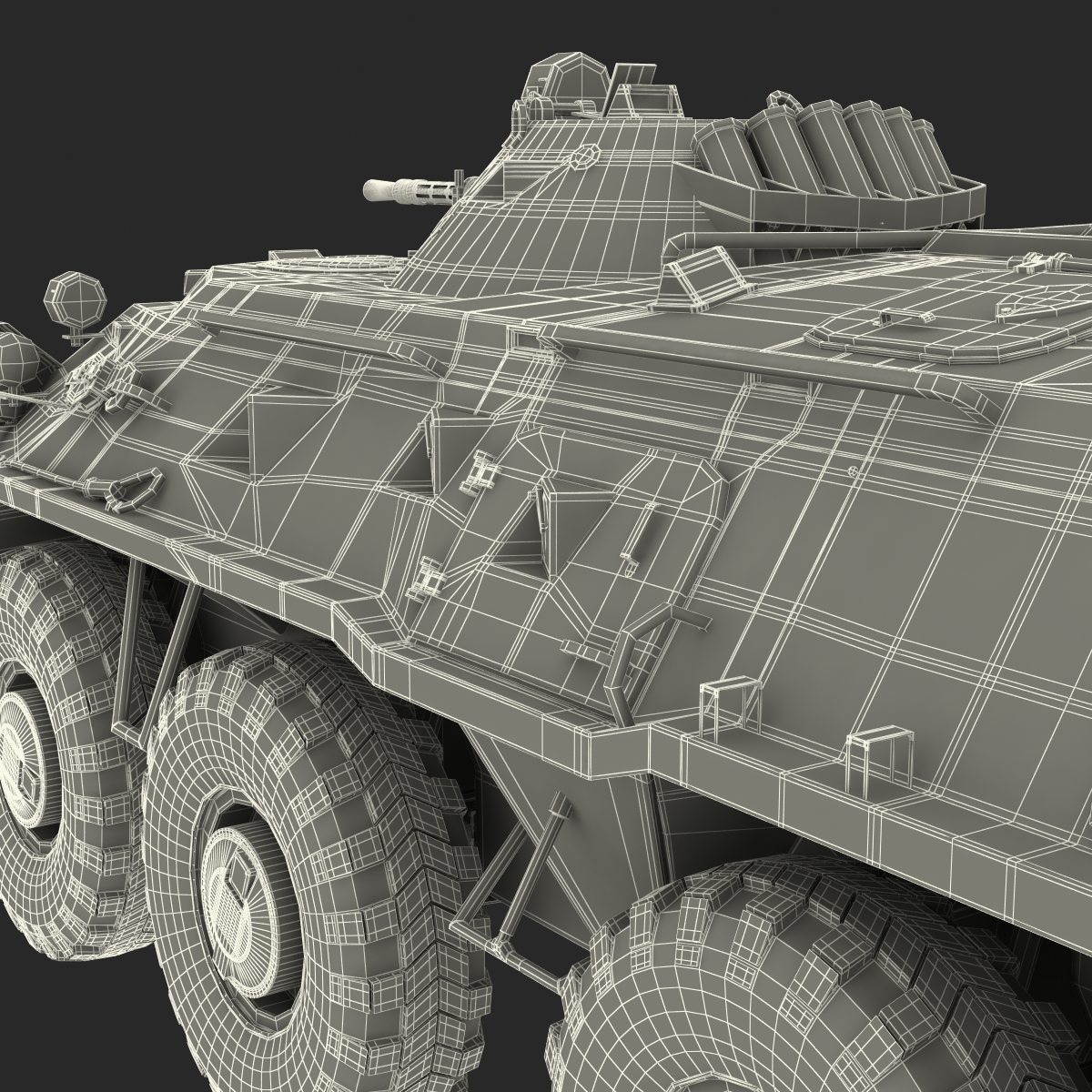 3D Amphibious Armoured Personnel Carrier BTR 80 Rigged