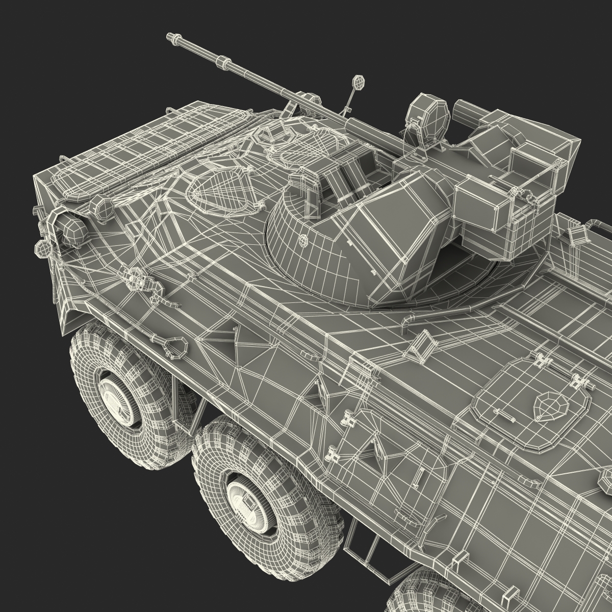 3D model Amphibious Armoured Personnel Carrier BTR 80A