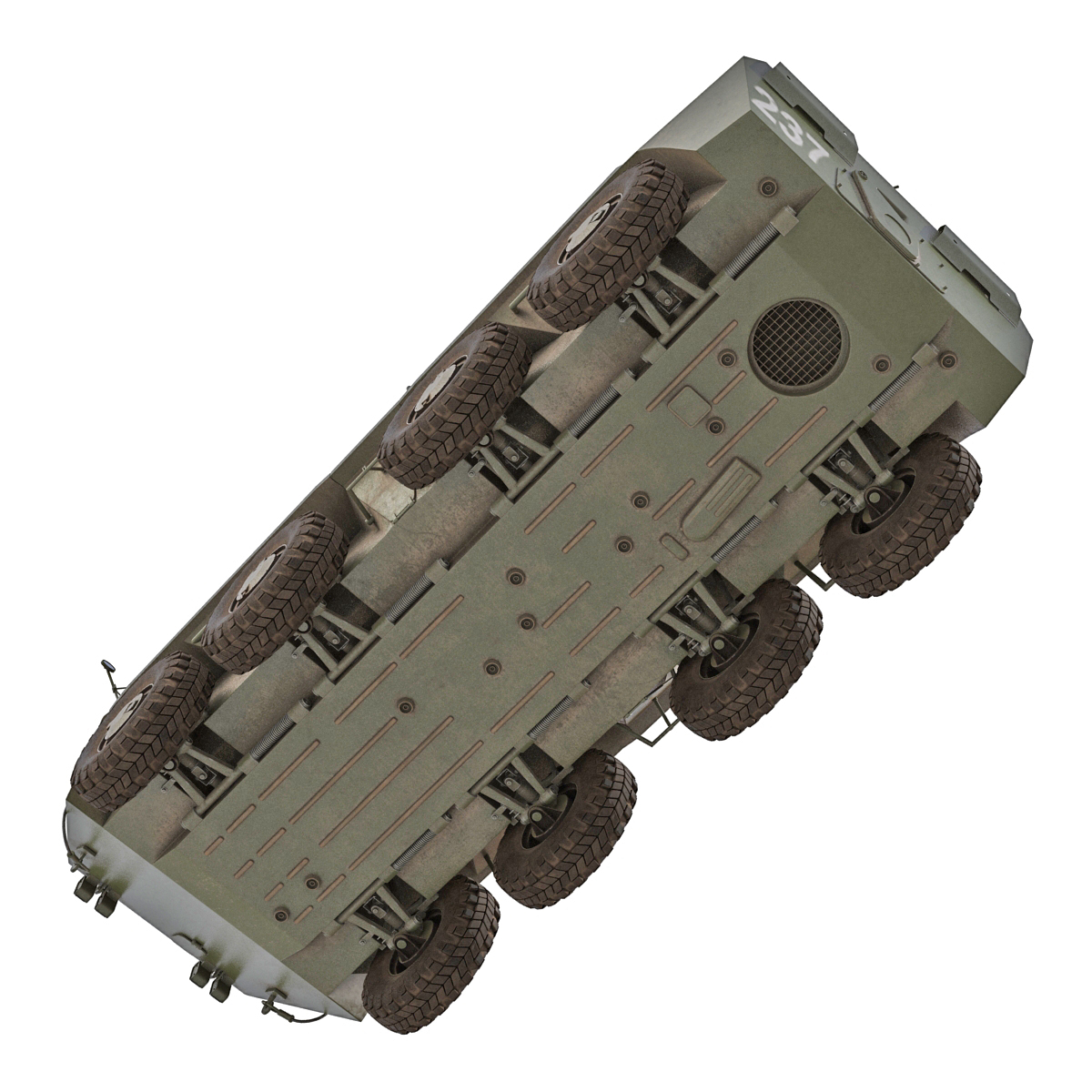 Amphibious Armoured Personnel Carrier BTR 80A Rigged 3D