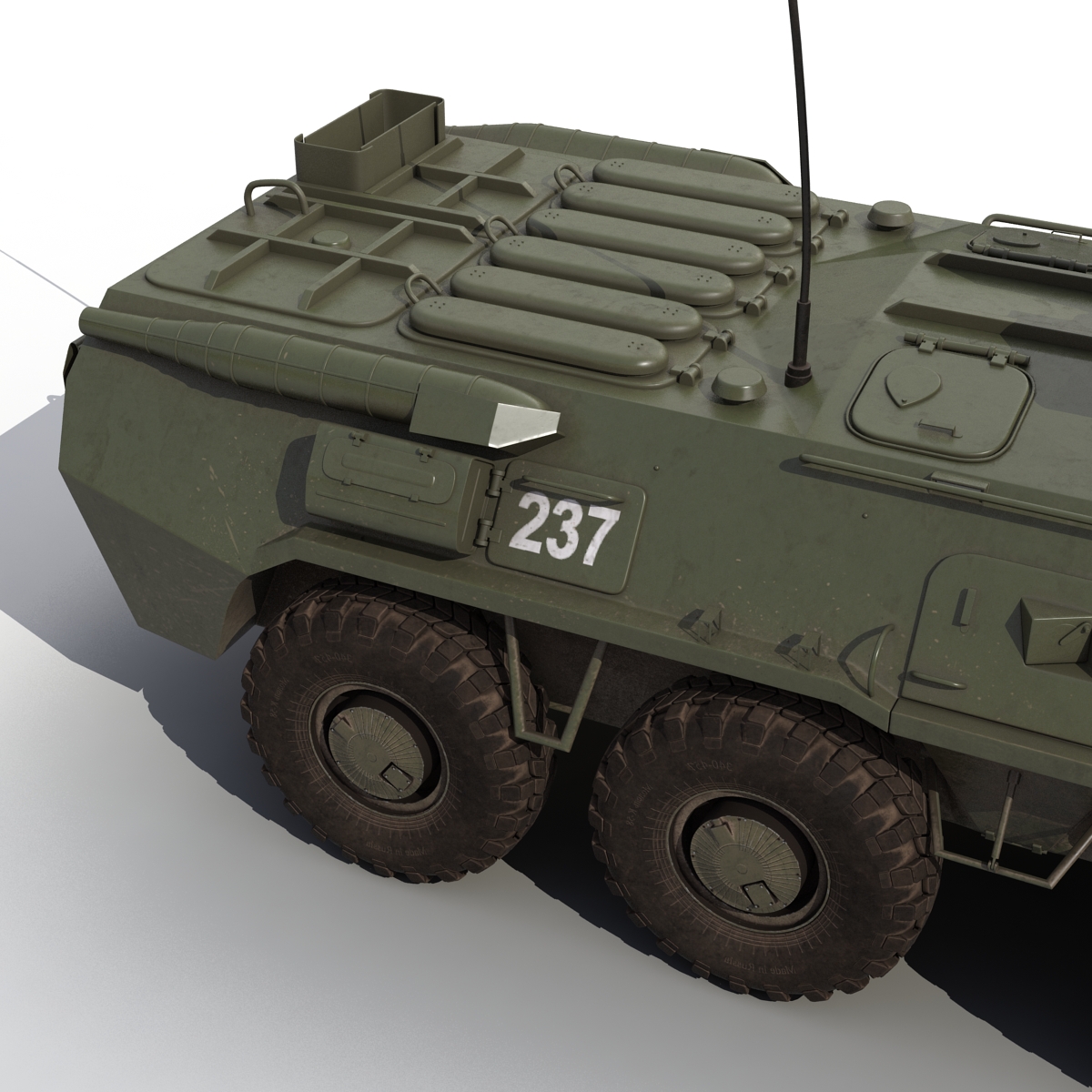 Amphibious Armoured Personnel Carrier BTR 80A Rigged 3D