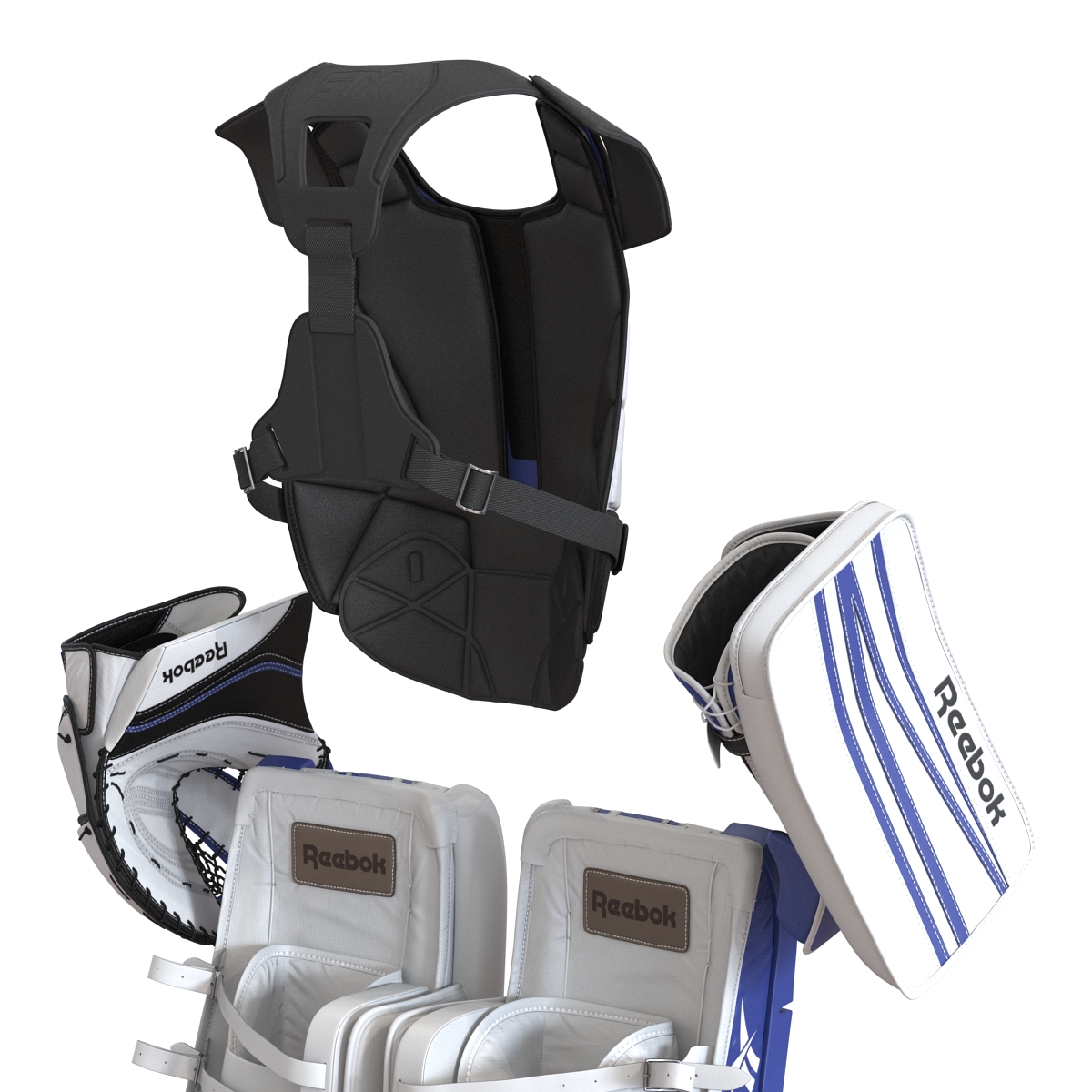 3D Hockey Goalie Protection Kit Blue model