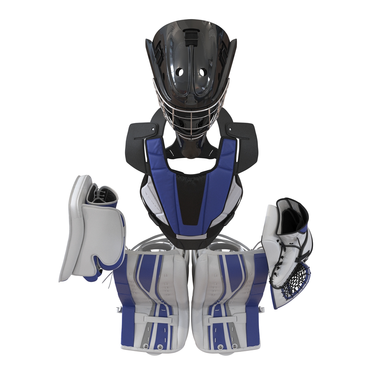 3D Hockey Goalie Protection Kit Generic Blue 2 model