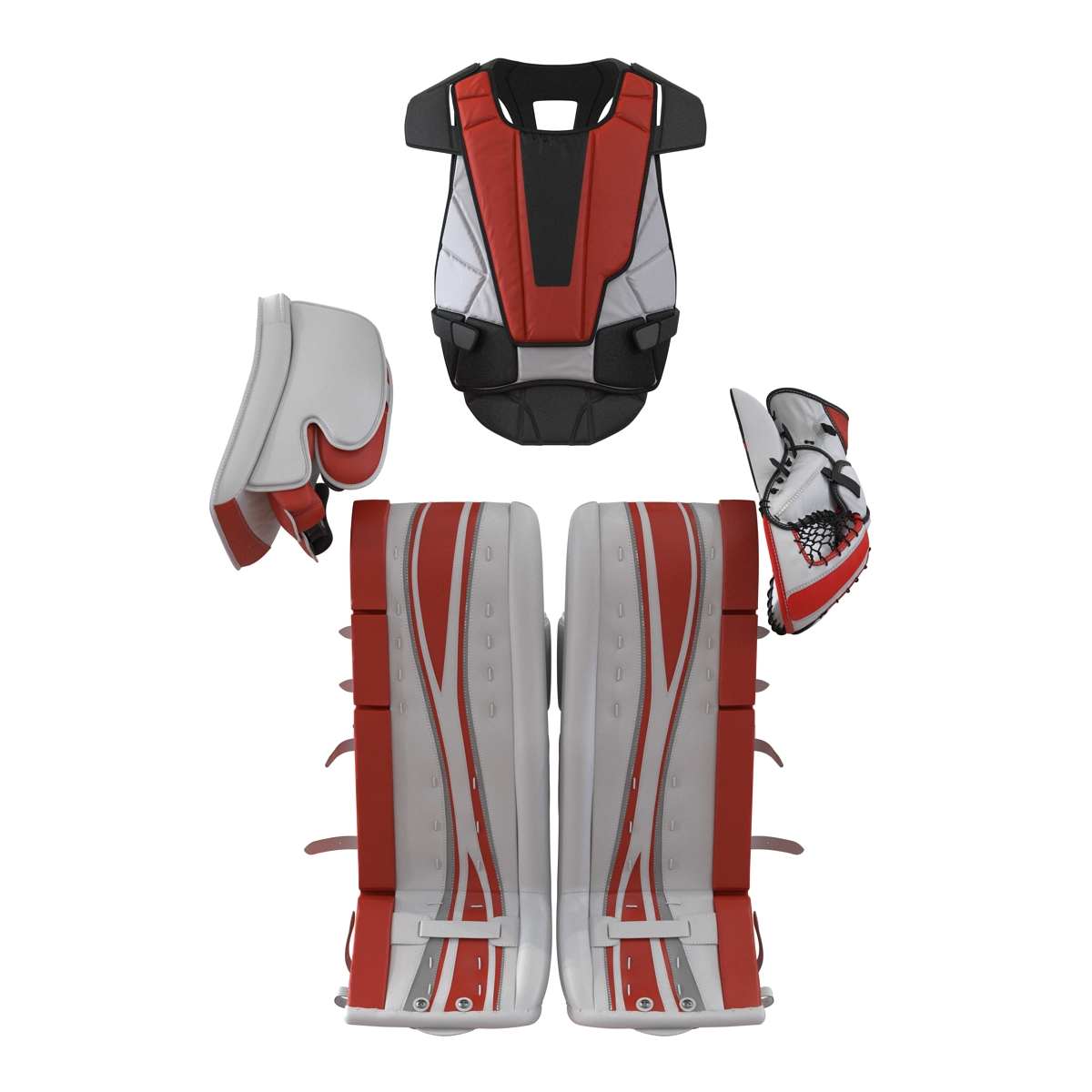 3D model Hockey Goalie Protection Kit Generic Red