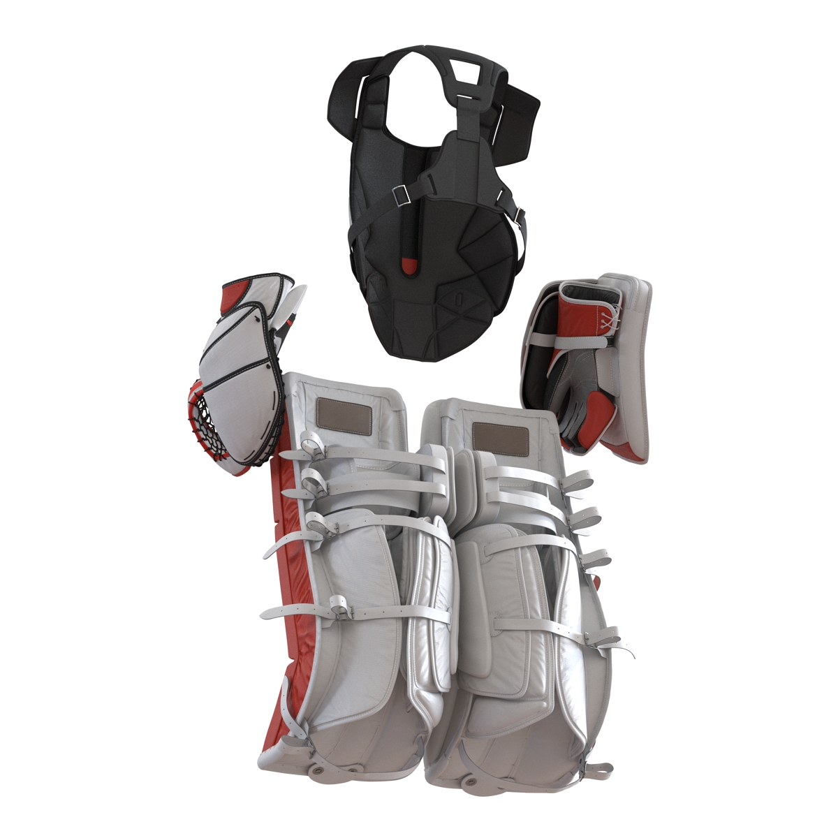 3D model Hockey Goalie Protection Kit Generic Red