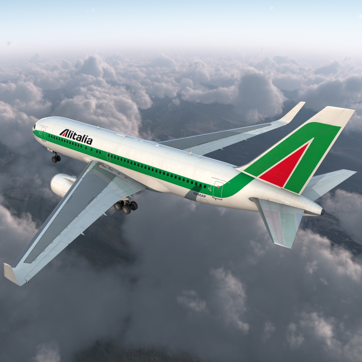 Boeing 767-200ER Alitalia Rigged 3D