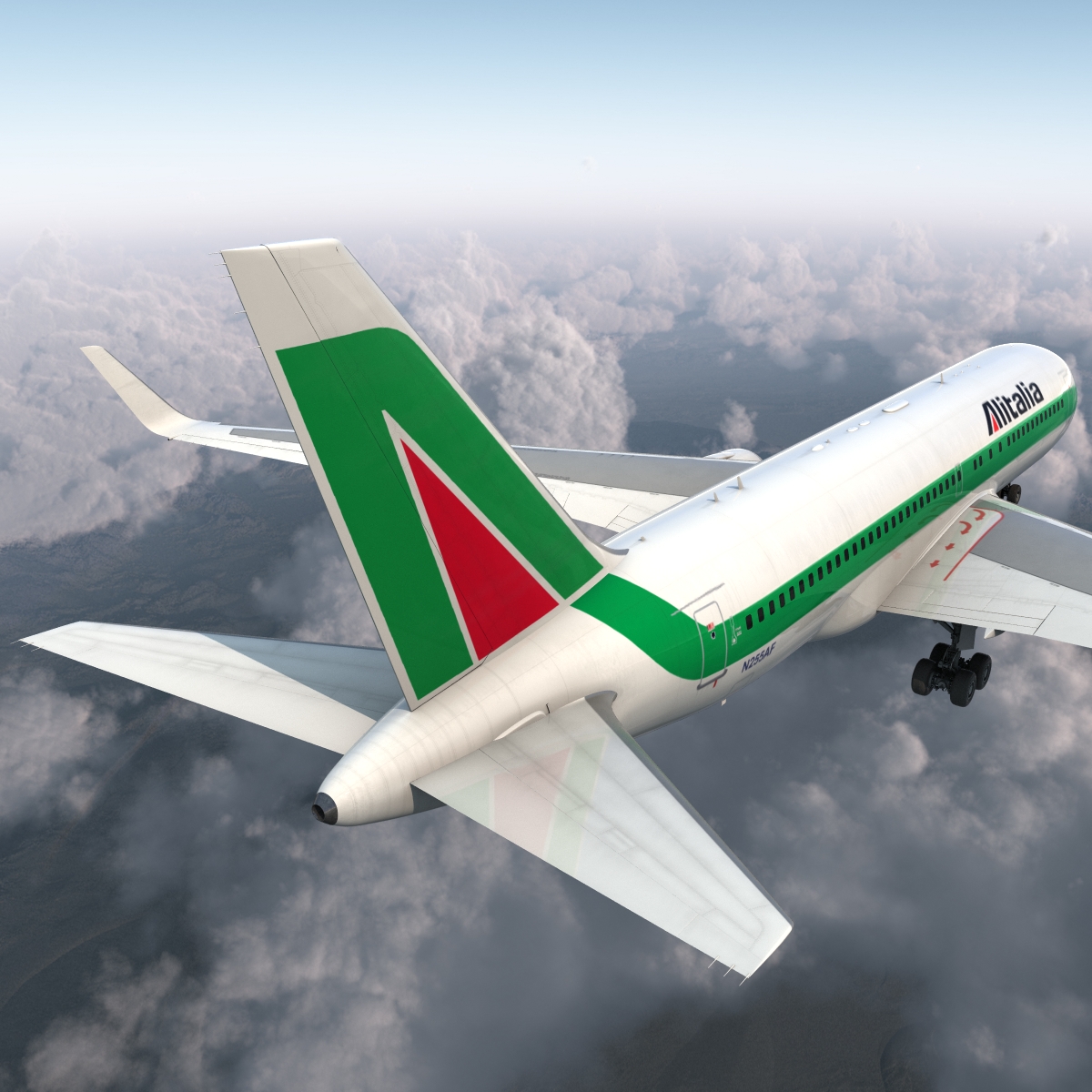 Boeing 767-200ER Alitalia Rigged 3D