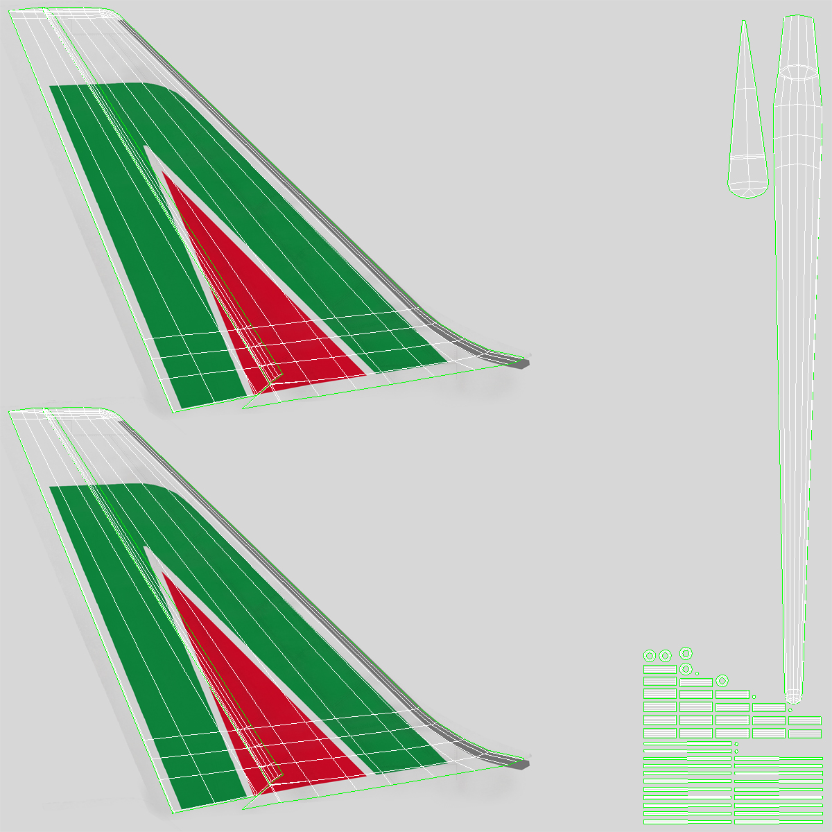 Boeing 767-200ER Alitalia Rigged 3D