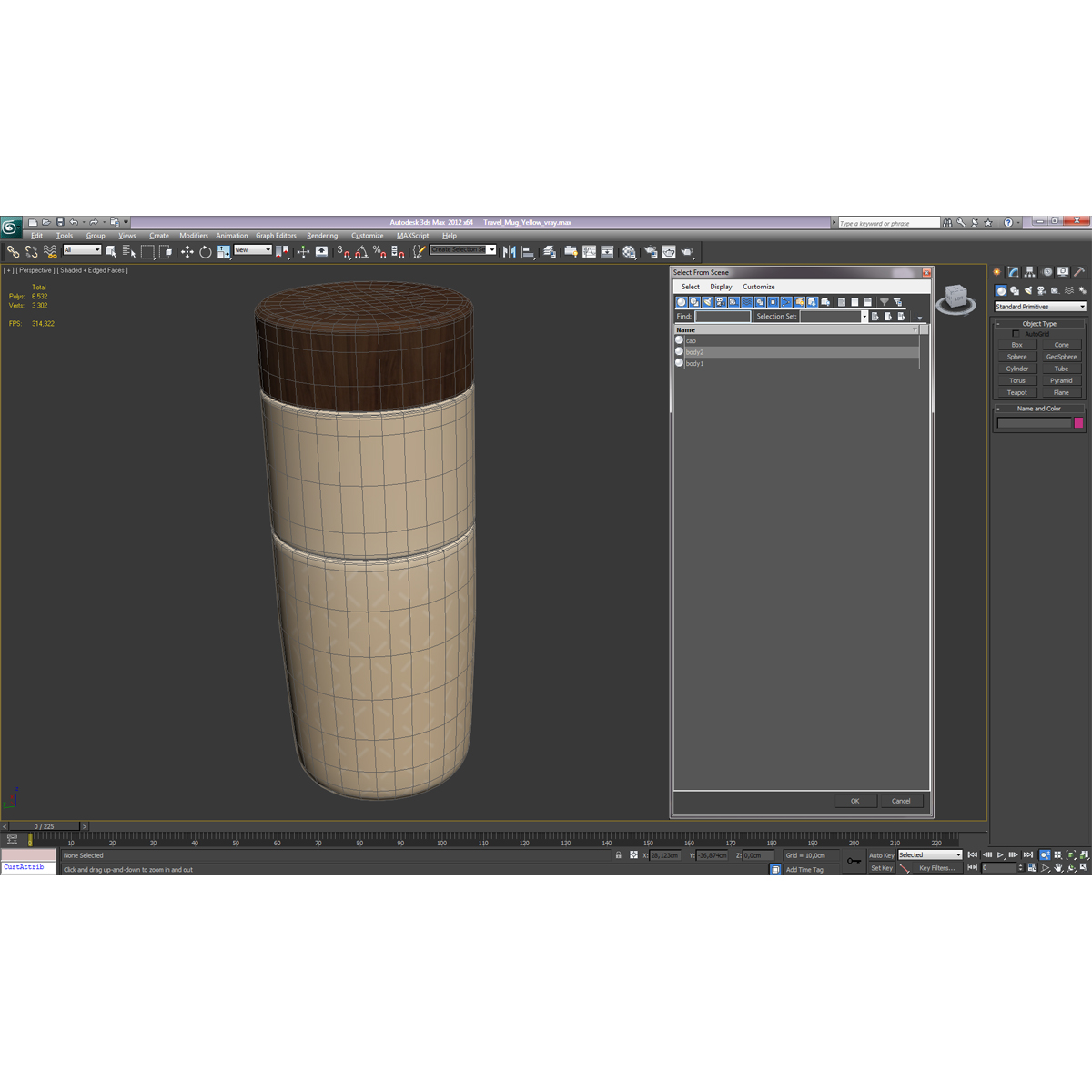 Travel Mug Yellow 3D