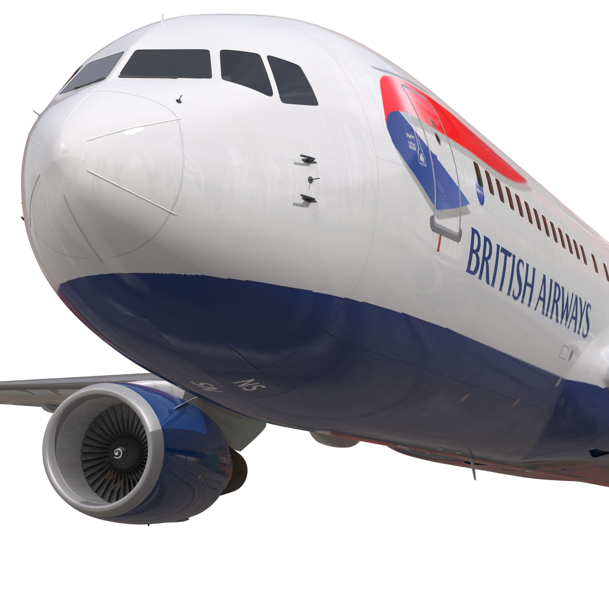 Boeing 767 200ER British Airways Rigged 3D model