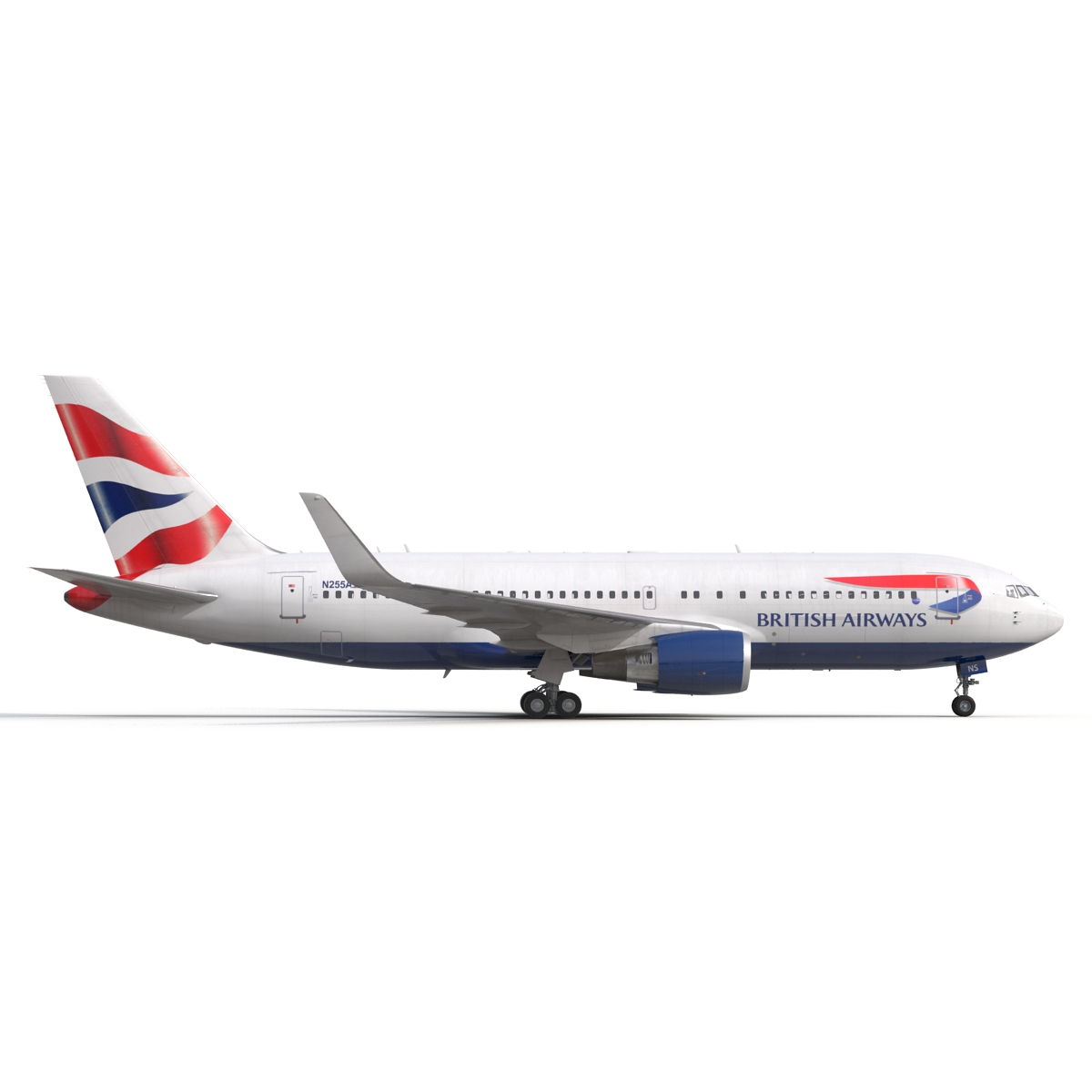 Boeing 767 200ER British Airways Rigged 3D model