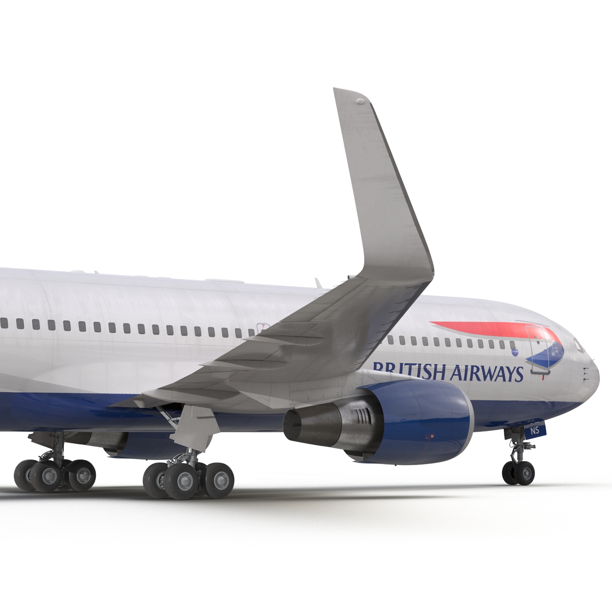 Boeing 767 200ER British Airways Rigged 3D model