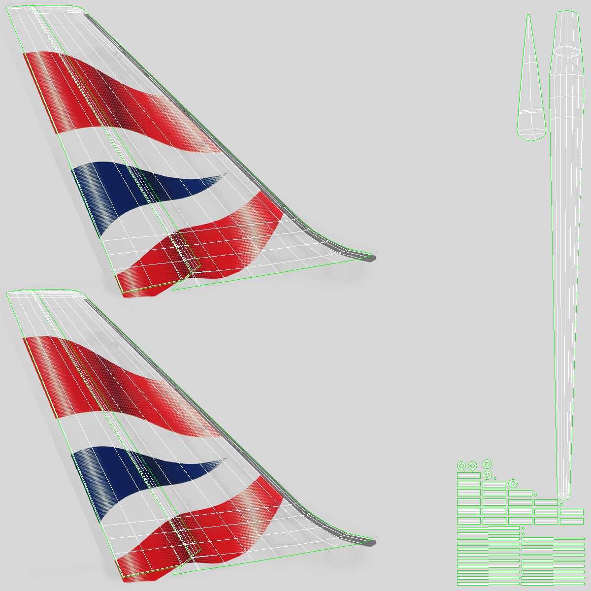 Boeing 767 200ER British Airways Rigged 3D model