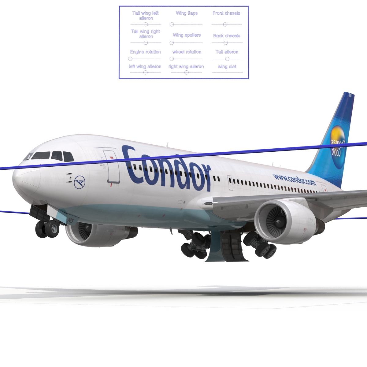 3D Boeing 767 200ER Condor Flugdienst Rigged