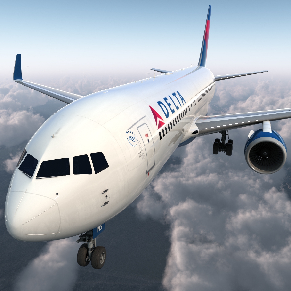 Boeing 767 200ER Delta Air Lines Rigged 3D model