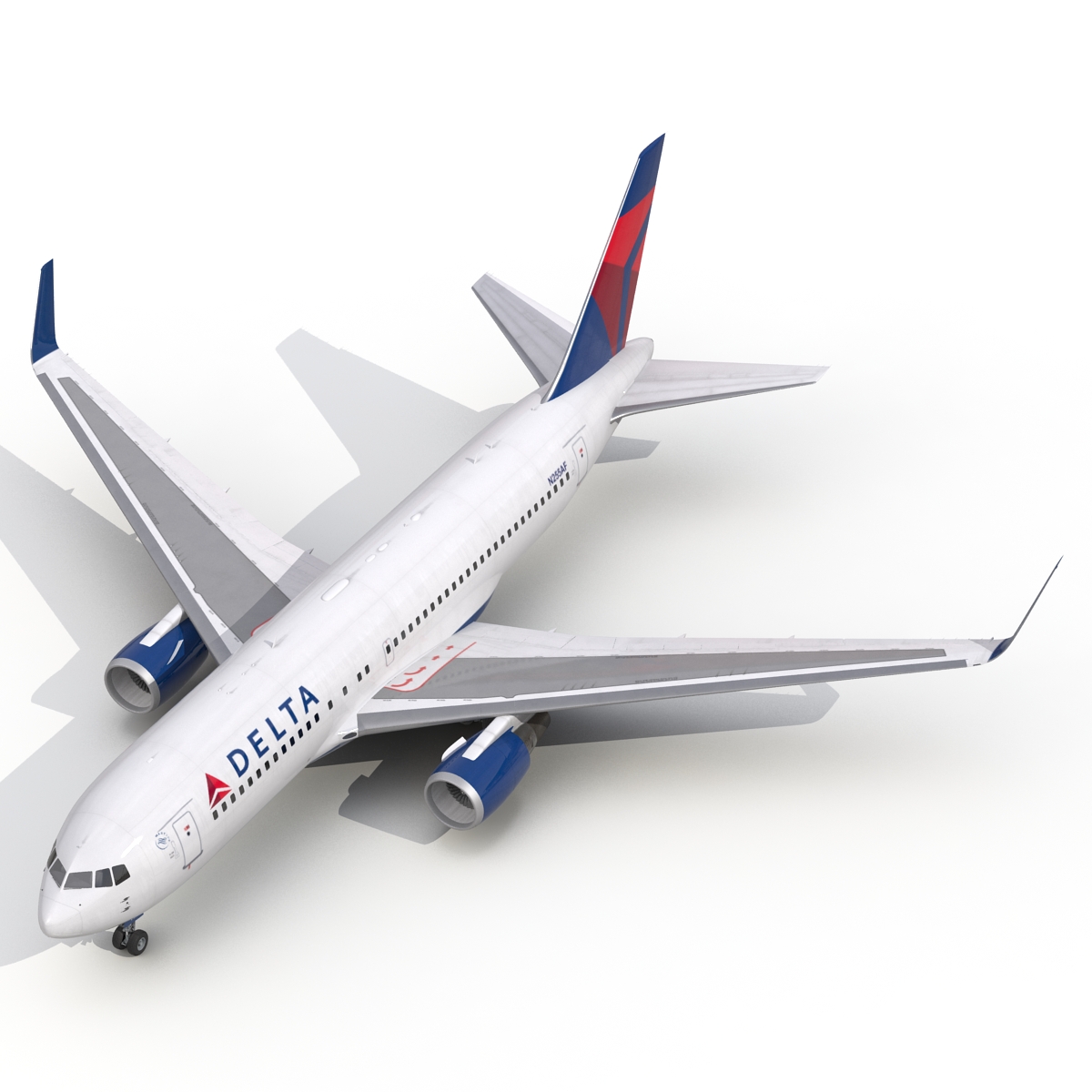 Boeing 767 200ER Delta Air Lines Rigged 3D model