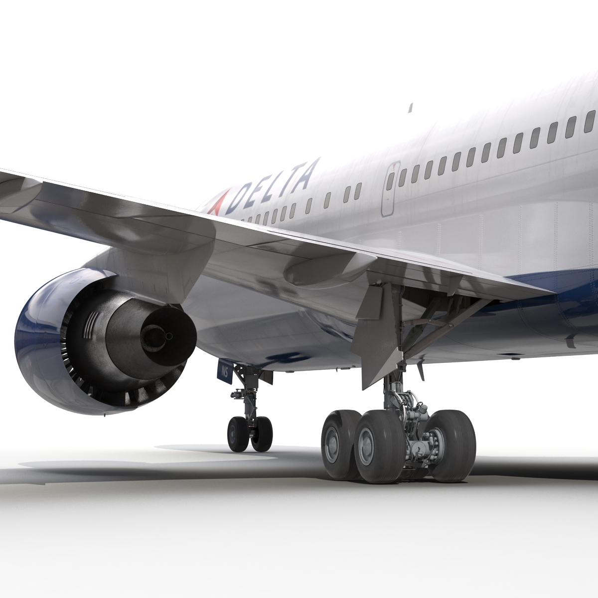 Boeing 767 200ER Delta Air Lines Rigged 3D model