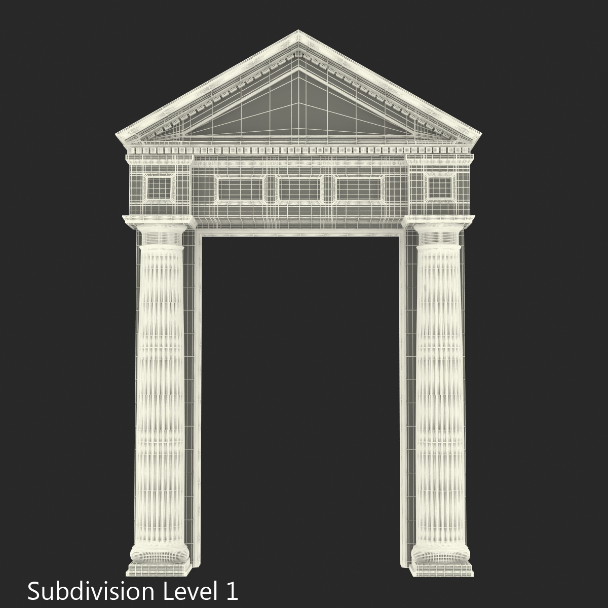 Door With Pediment Greco Roman 2 3D