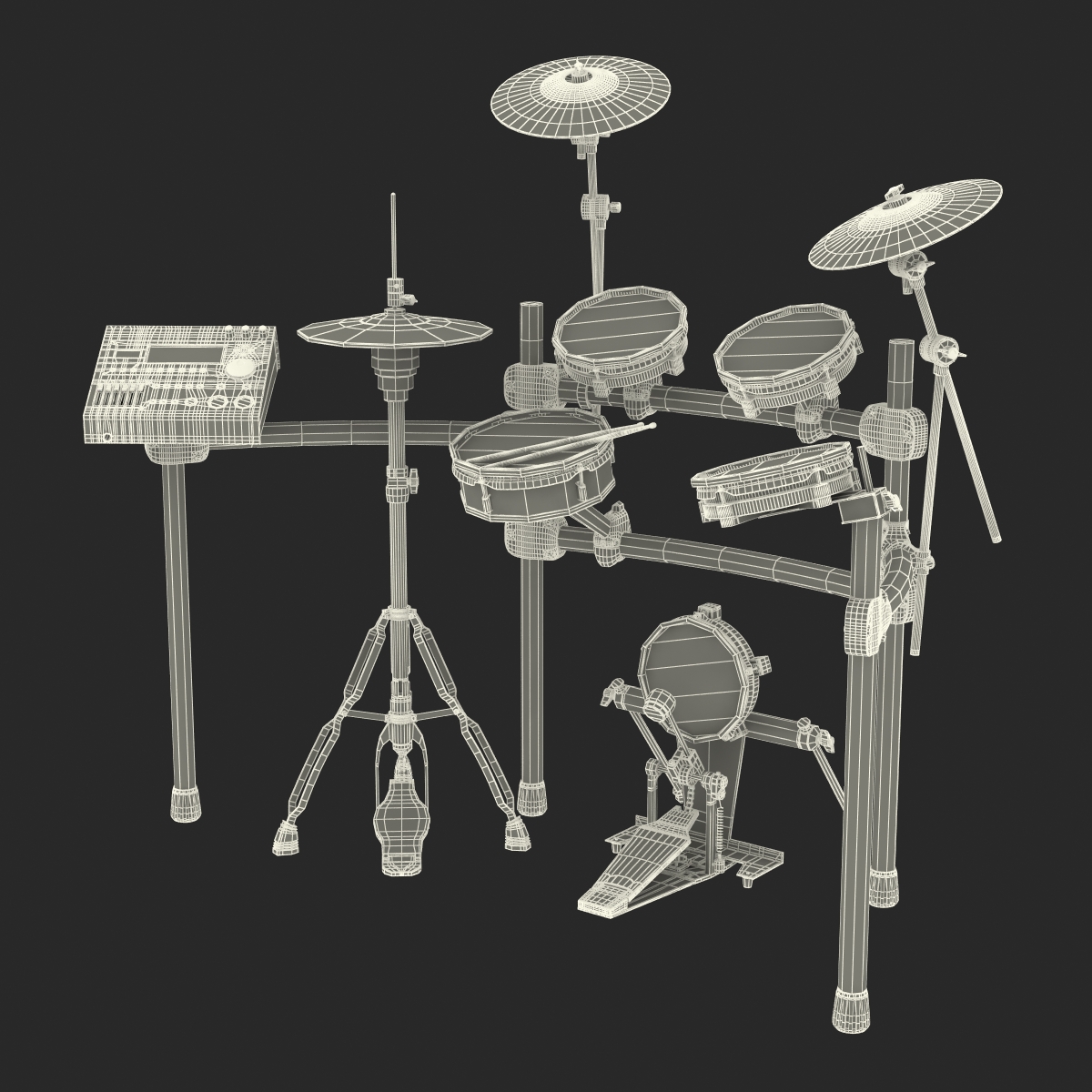 3D Electronic Drum Kit Set model