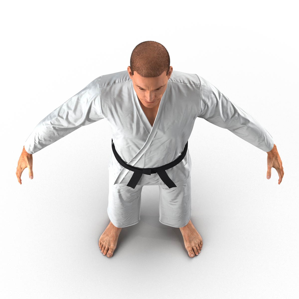 3D Karate Fighter with Fur model