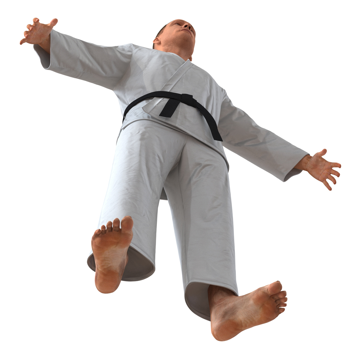 3D Karate Fighter with Fur model