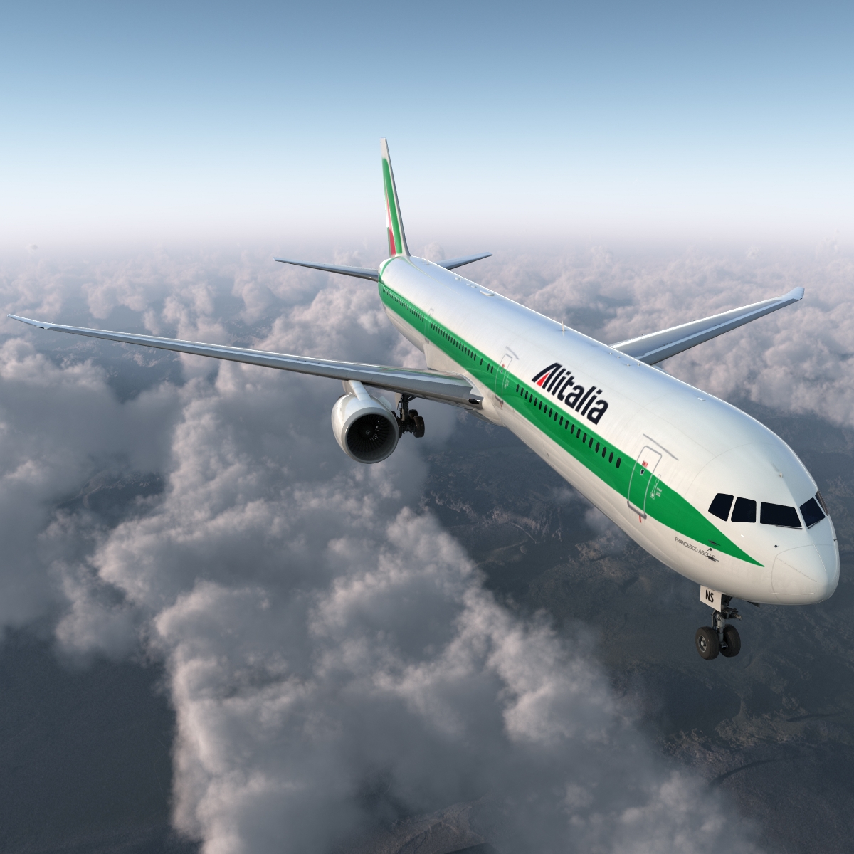 3D model Boeing 767 400ER Alitalia