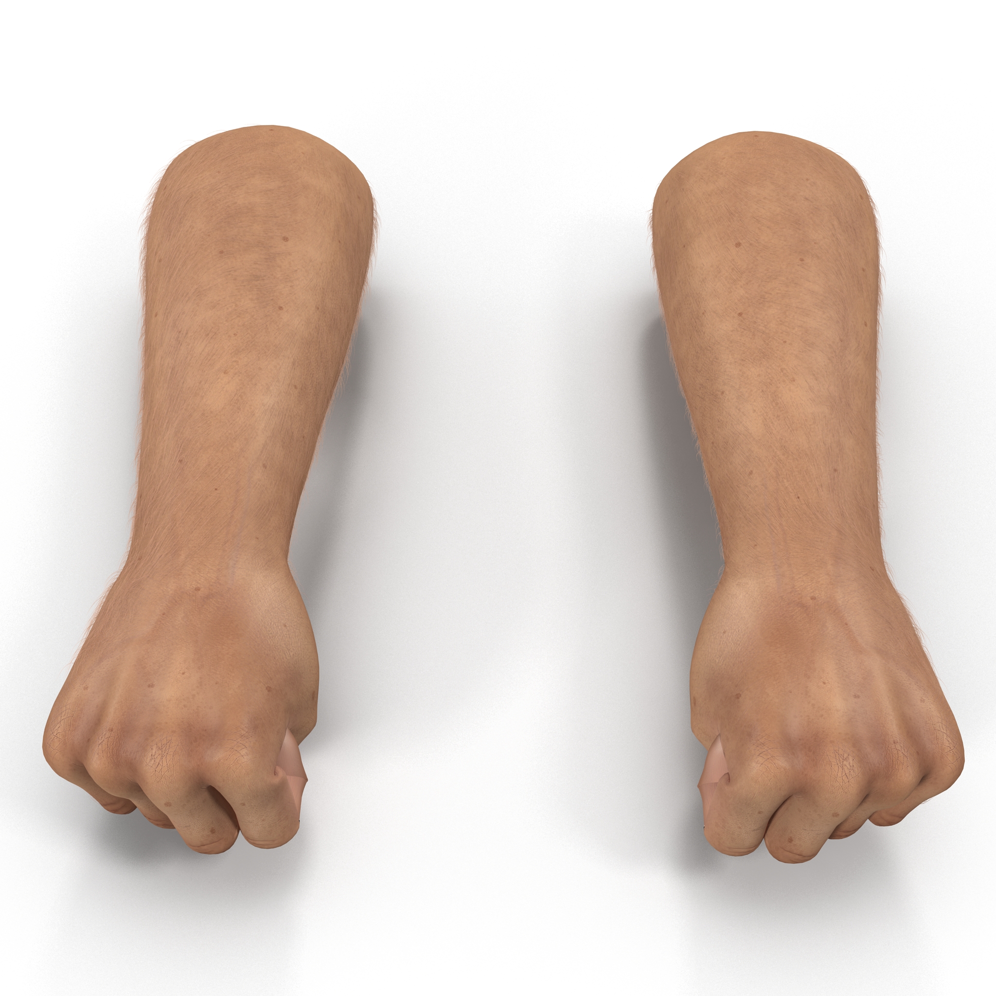 3D model Man Hands with Fur Pose 2