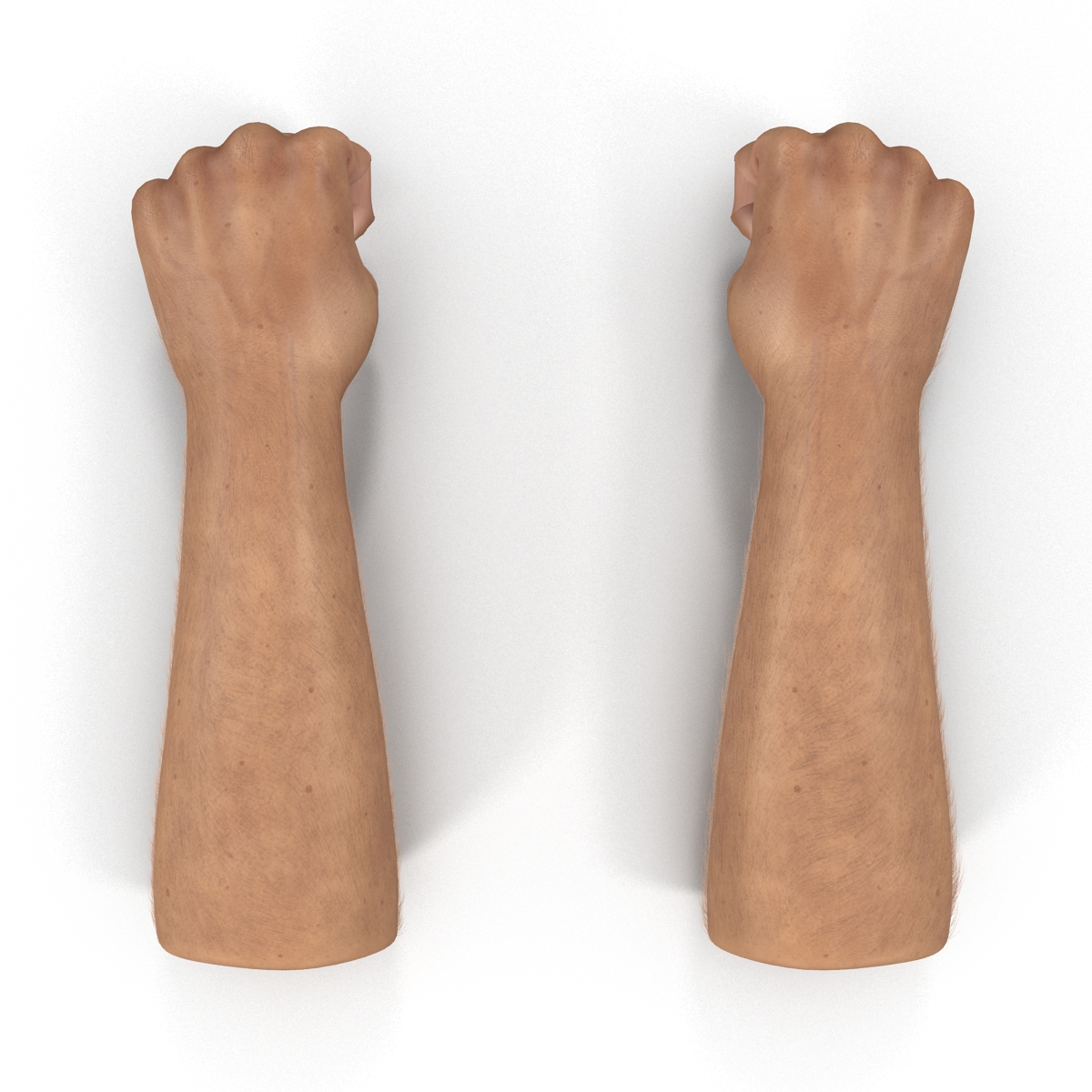 3D model Man Hands with Fur Pose 2