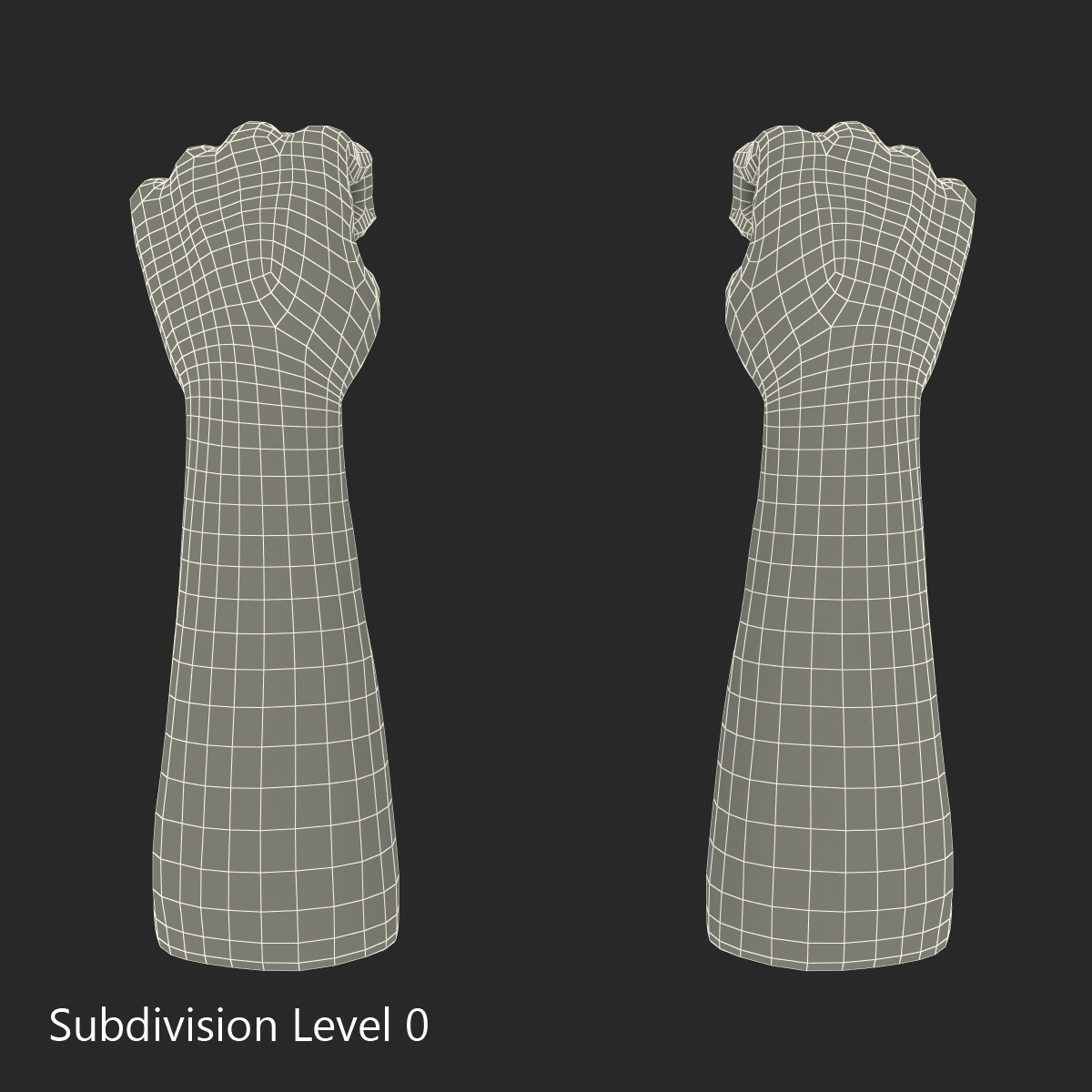 3D model Man Hands with Fur Pose 2