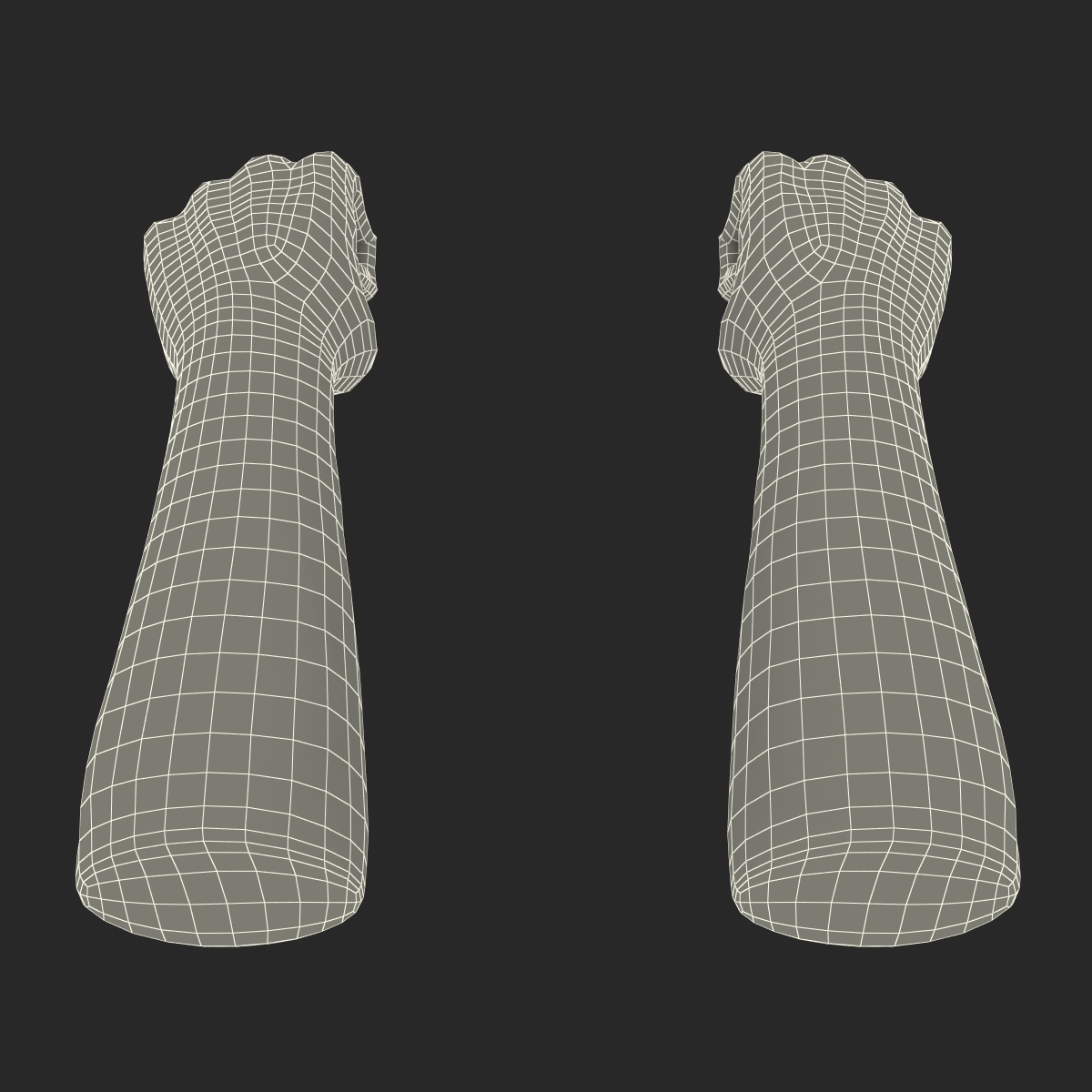 3D model Man Hands with Fur Pose 2