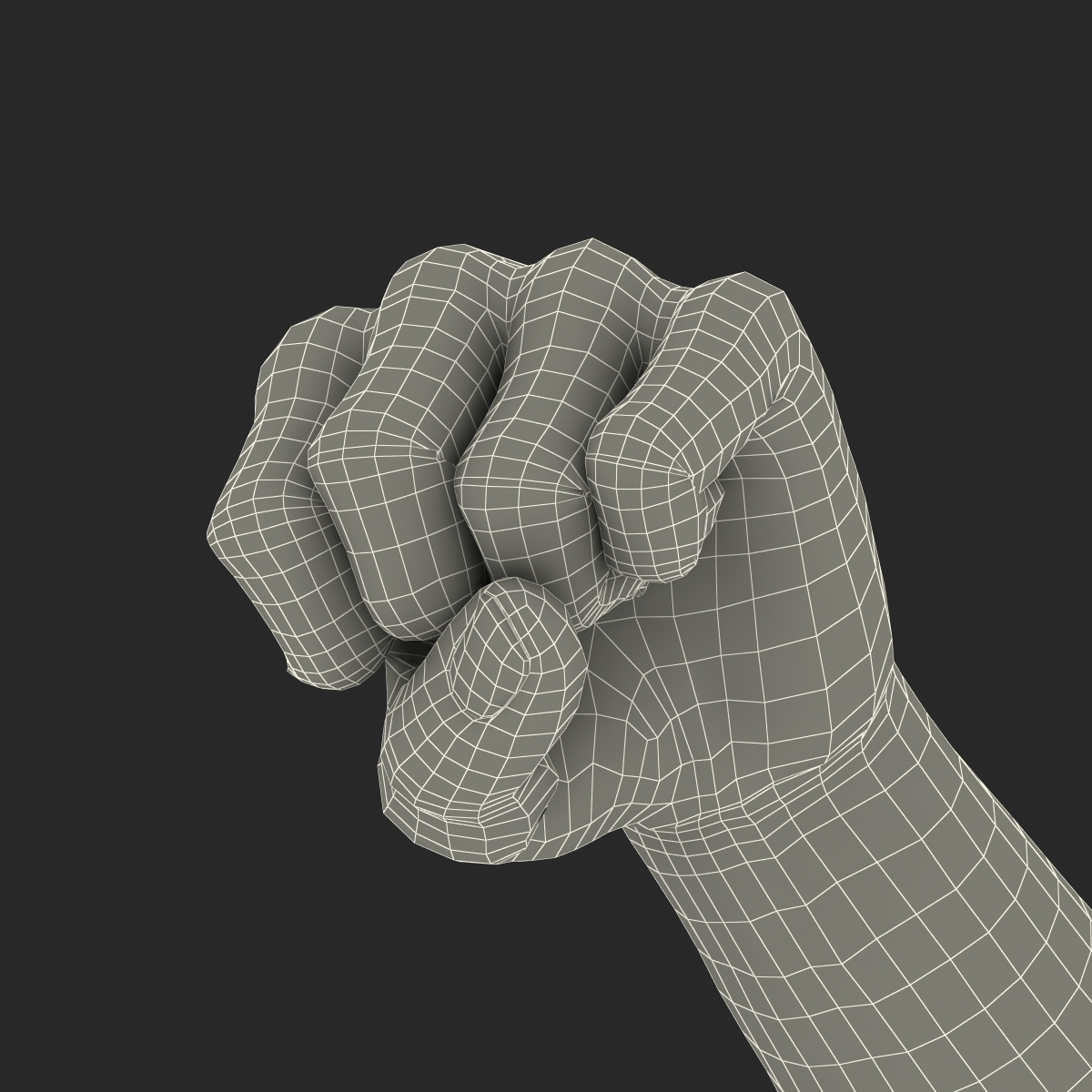 3D model Man Hands with Fur Pose 2