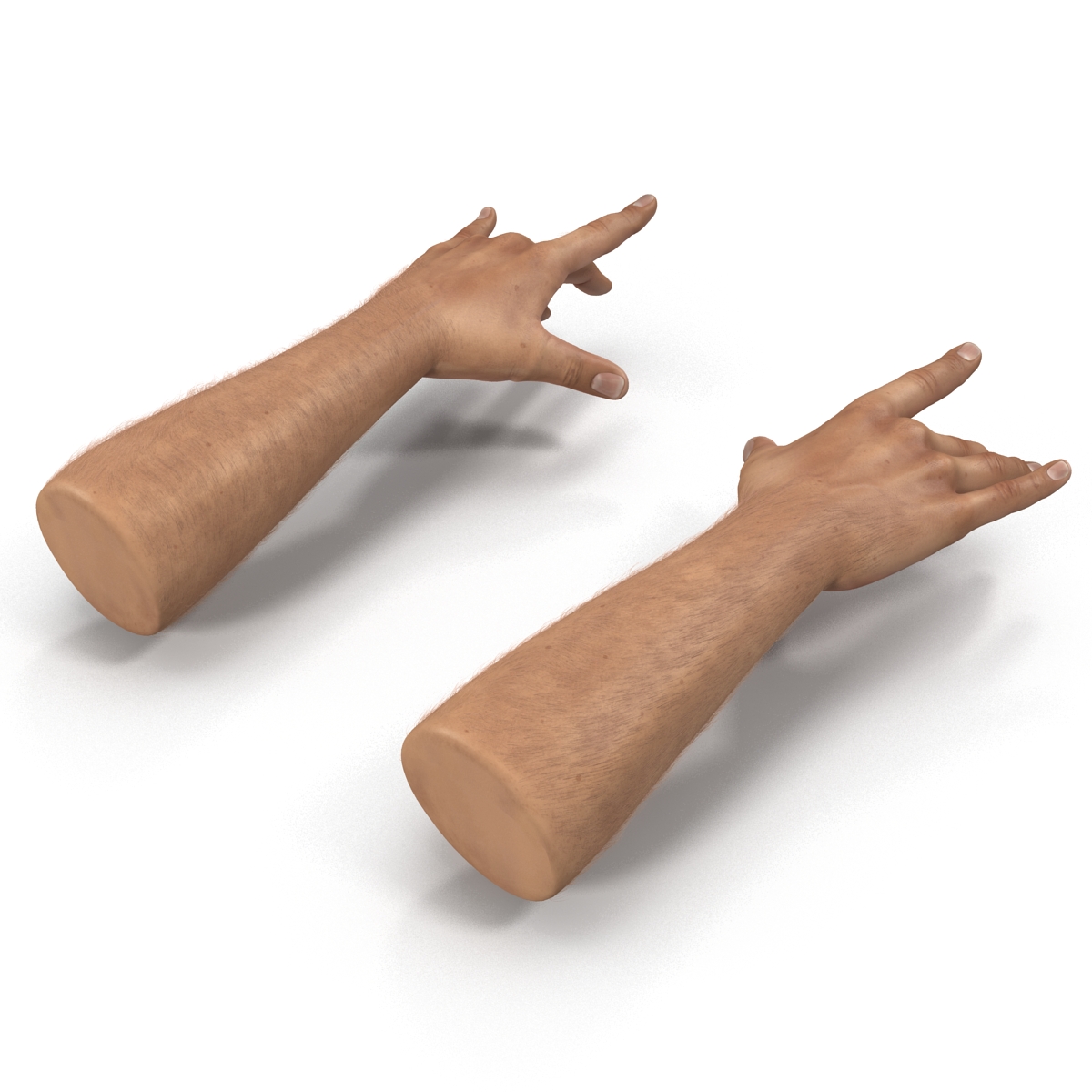 3D model Man Hands with Fur Pose 3