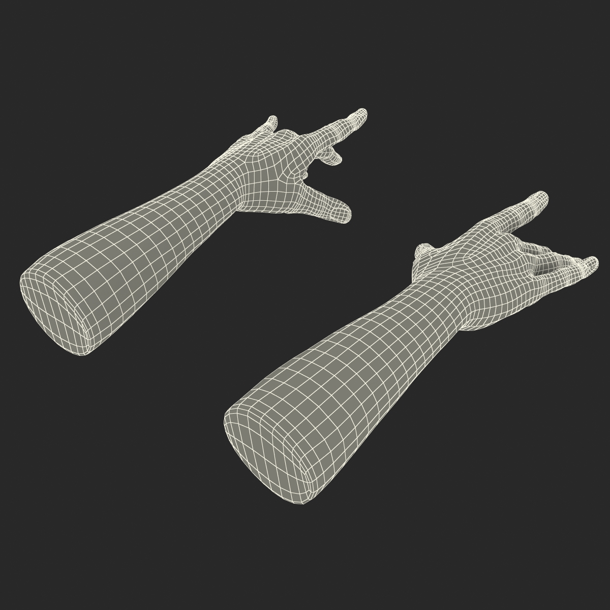 3D model Man Hands with Fur Pose 3