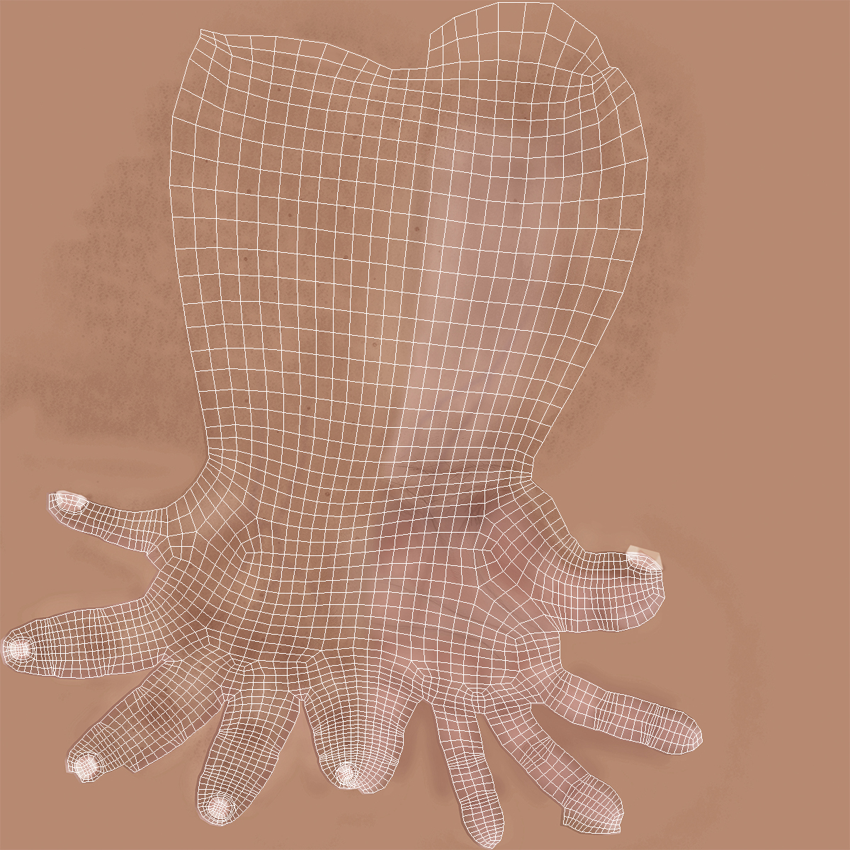 3D model Man Hands with Fur Pose 3