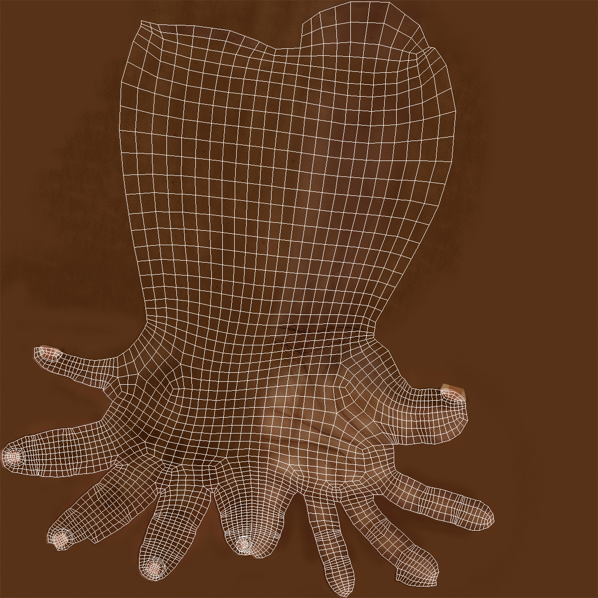 3D African Man Hands with Fur