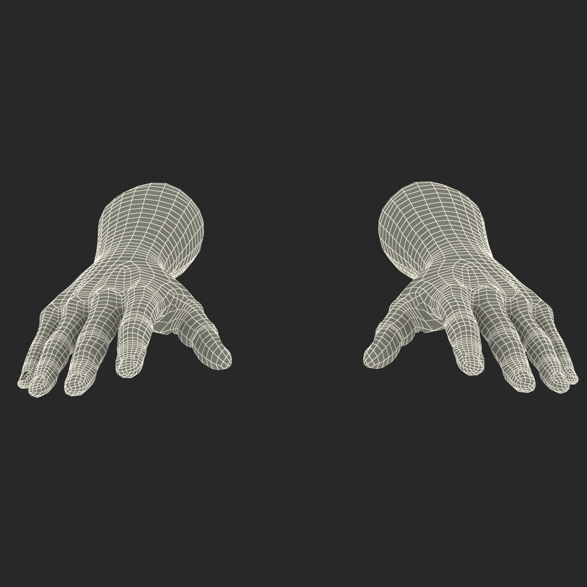 3D African Man Hands with Fur