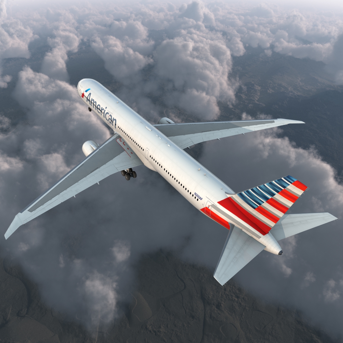 3D Boeing 767 400ER American Airlines Rigged