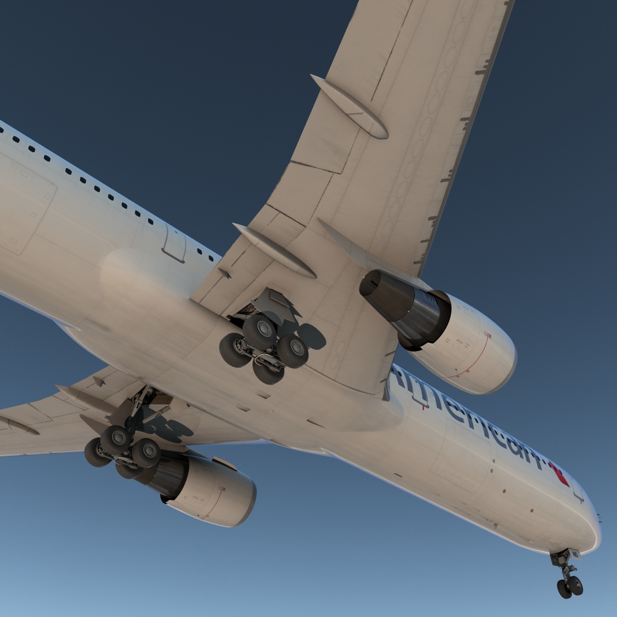 3D Boeing 767 400ER American Airlines Rigged