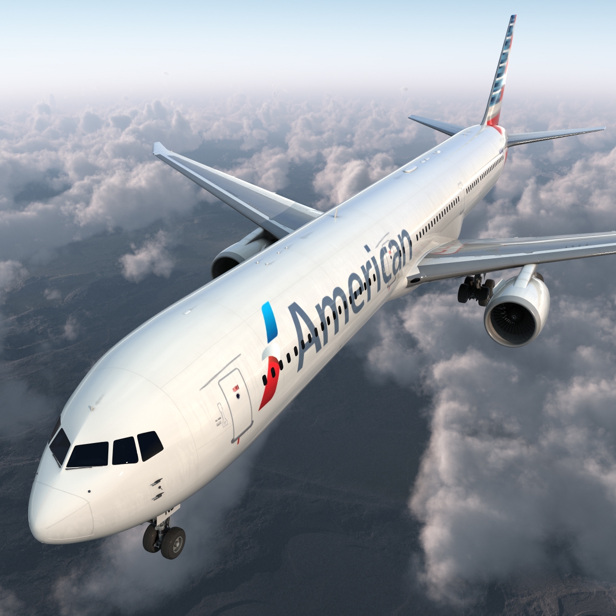 3D Boeing 767 400ER American Airlines Rigged