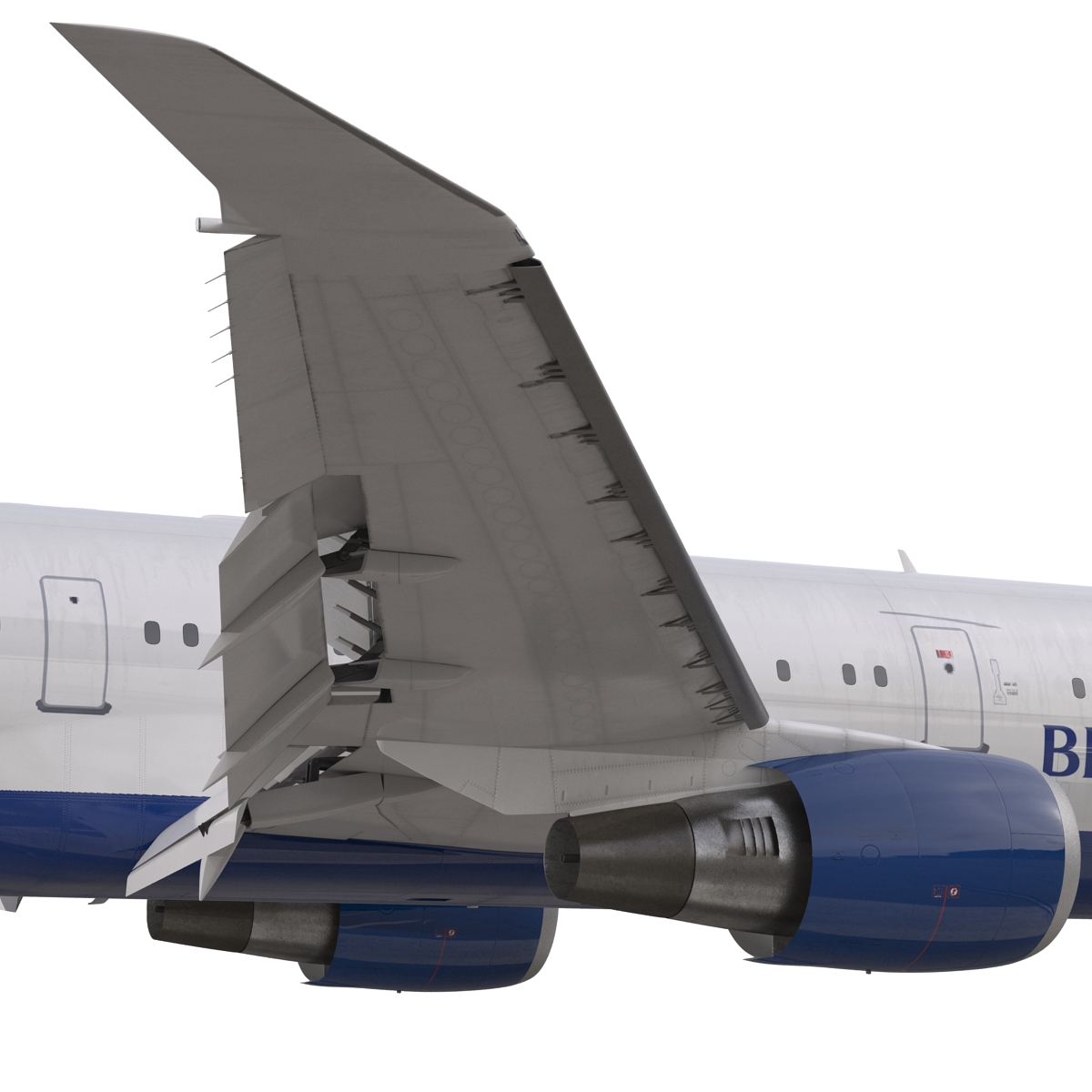 Boeing 767 400ER British Airways Rigged 3D model