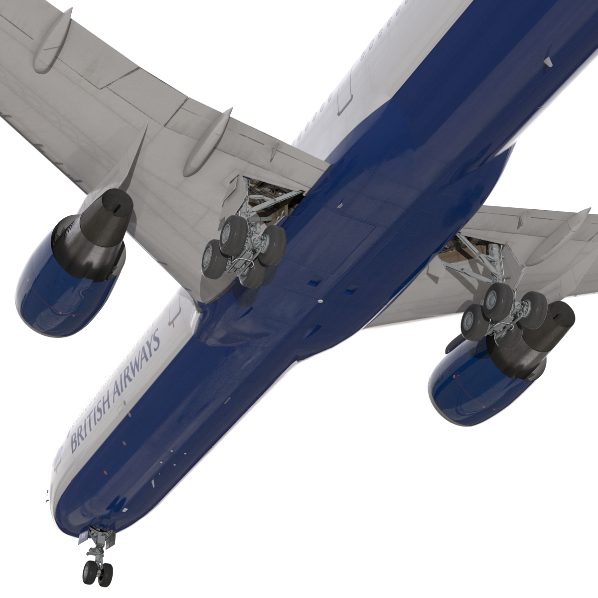 Boeing 767 400ER British Airways Rigged 3D model