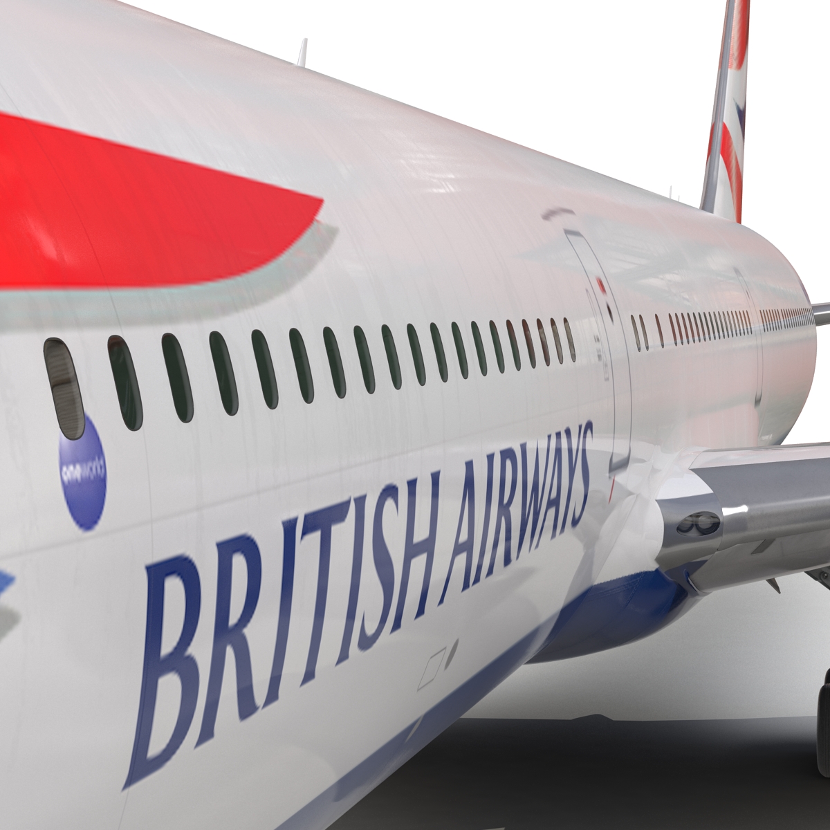 Boeing 767 400ER British Airways Rigged 3D model