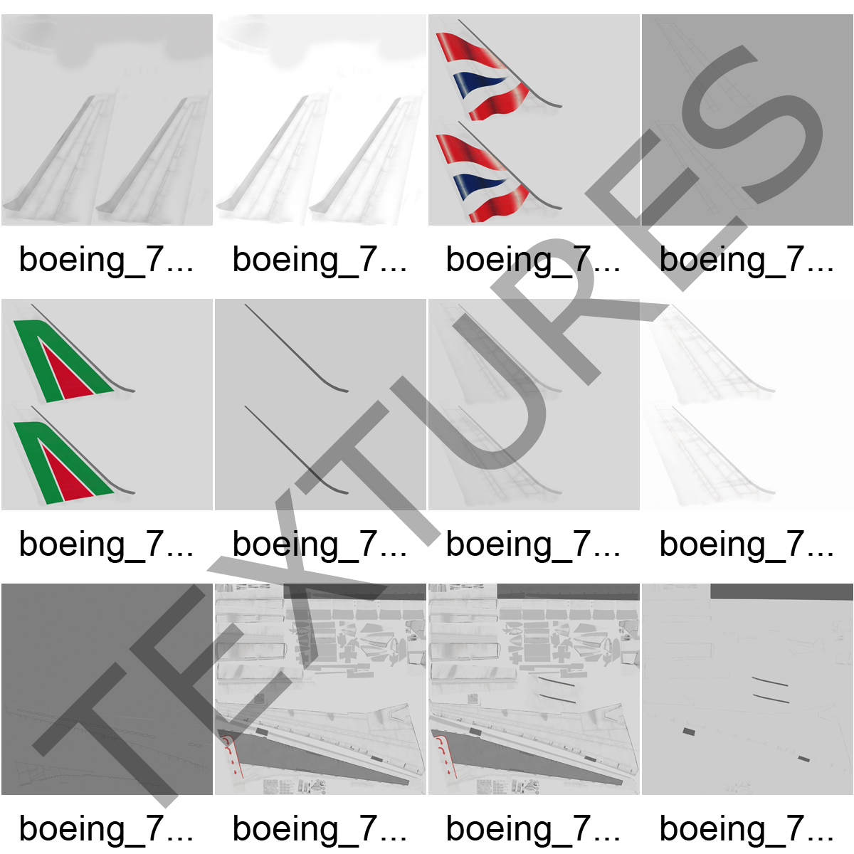 Boeing 767 400ER British Airways Rigged 3D model