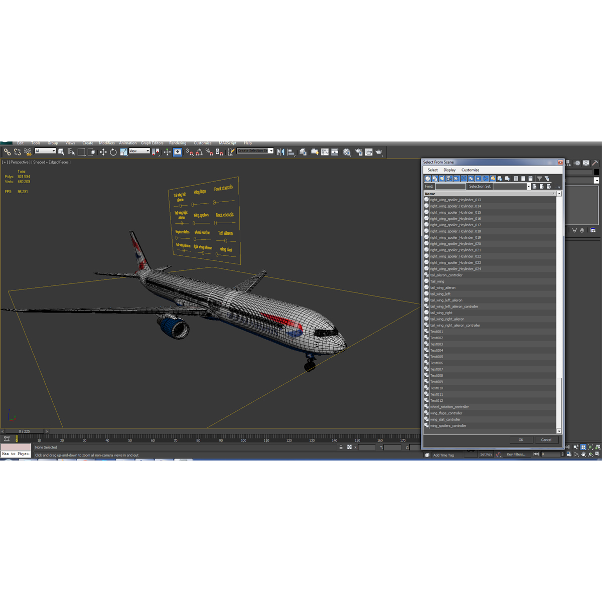 Boeing 767 400ER British Airways Rigged 3D model