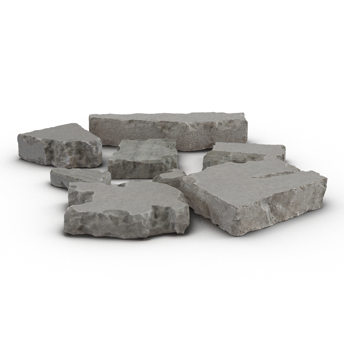 Concrete Chunks Set 3D model