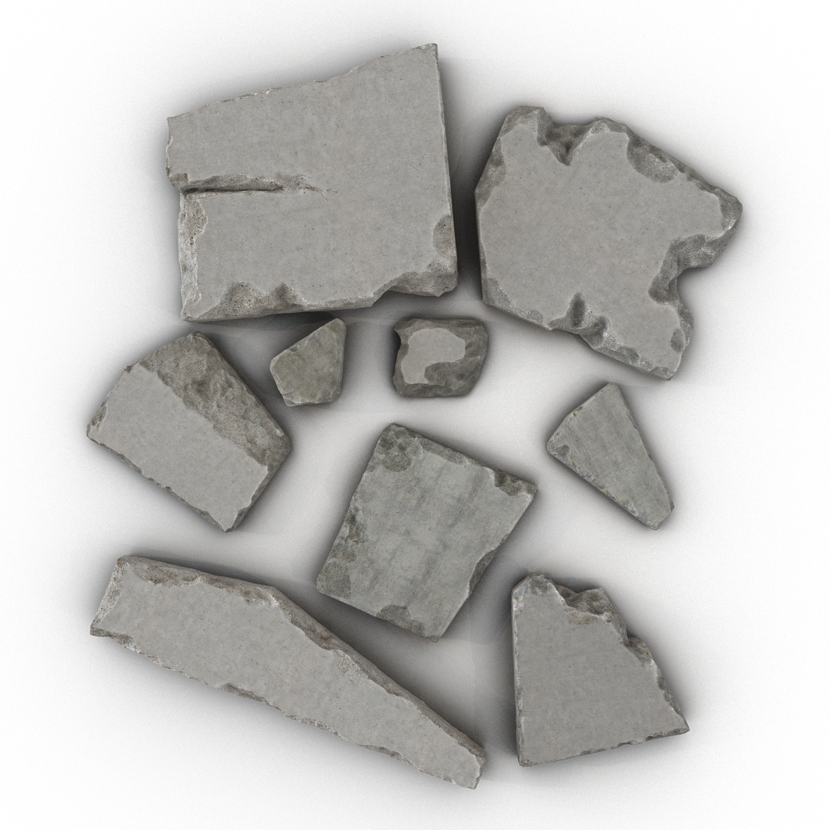 Concrete Chunks Set 3D model